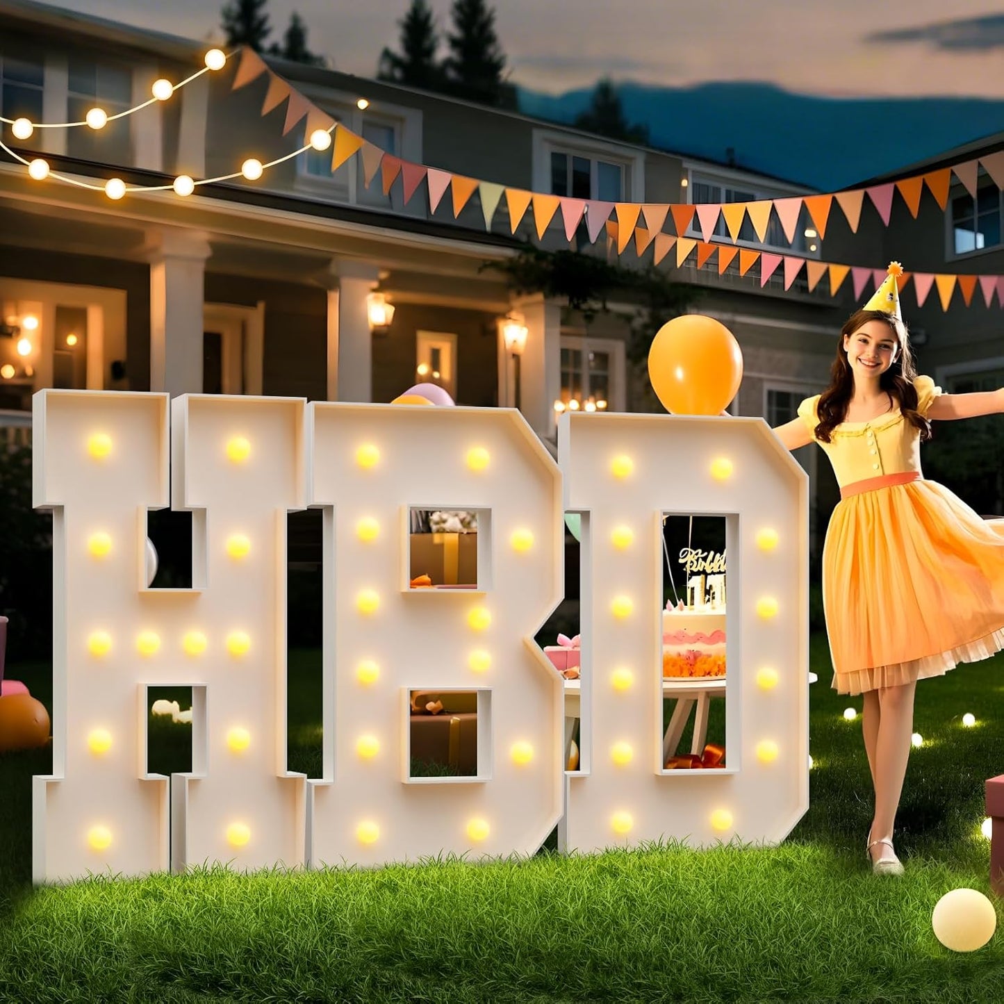 imprsv 4FT Marquee Letters Large Light Up Letters for Birthday Party Decor Wedding Decorations, Marquee R for Party Decoration Large Signs Arch Kit Decorations