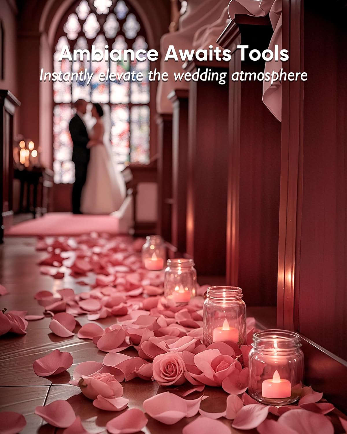 Amagic 24 Pack Pink Flameless LED Tea Lights Candles Battery Operated, Electric Fake Tealight Candles for Votive, Wedding, Table Centerpiece, Theme Party, Aniversary, Proposal, Christmas, Pink Base