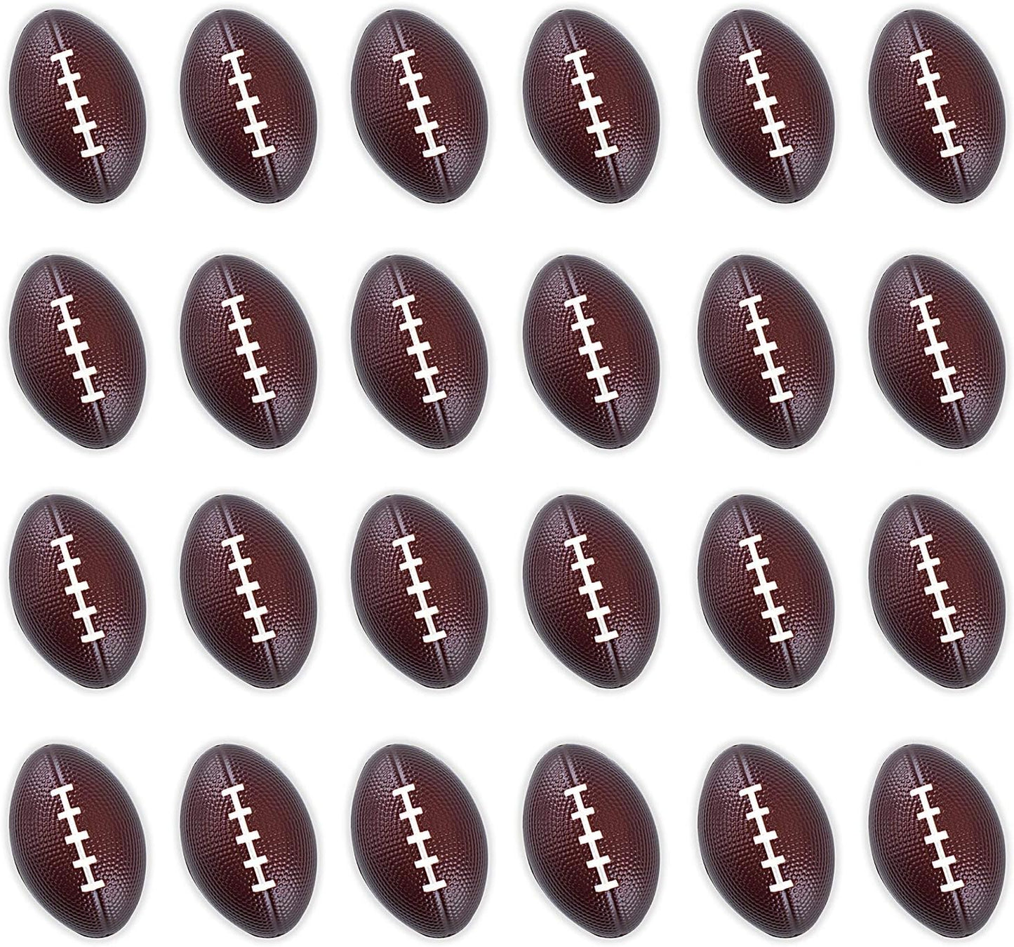 Super Z Outlet Mini Foam Sports Balls 24 Pack for Kids Adults Mini Baseball Football Basketball Soccer Stress Bulk Toy Game Party Decoration Small Relaxable (Football)