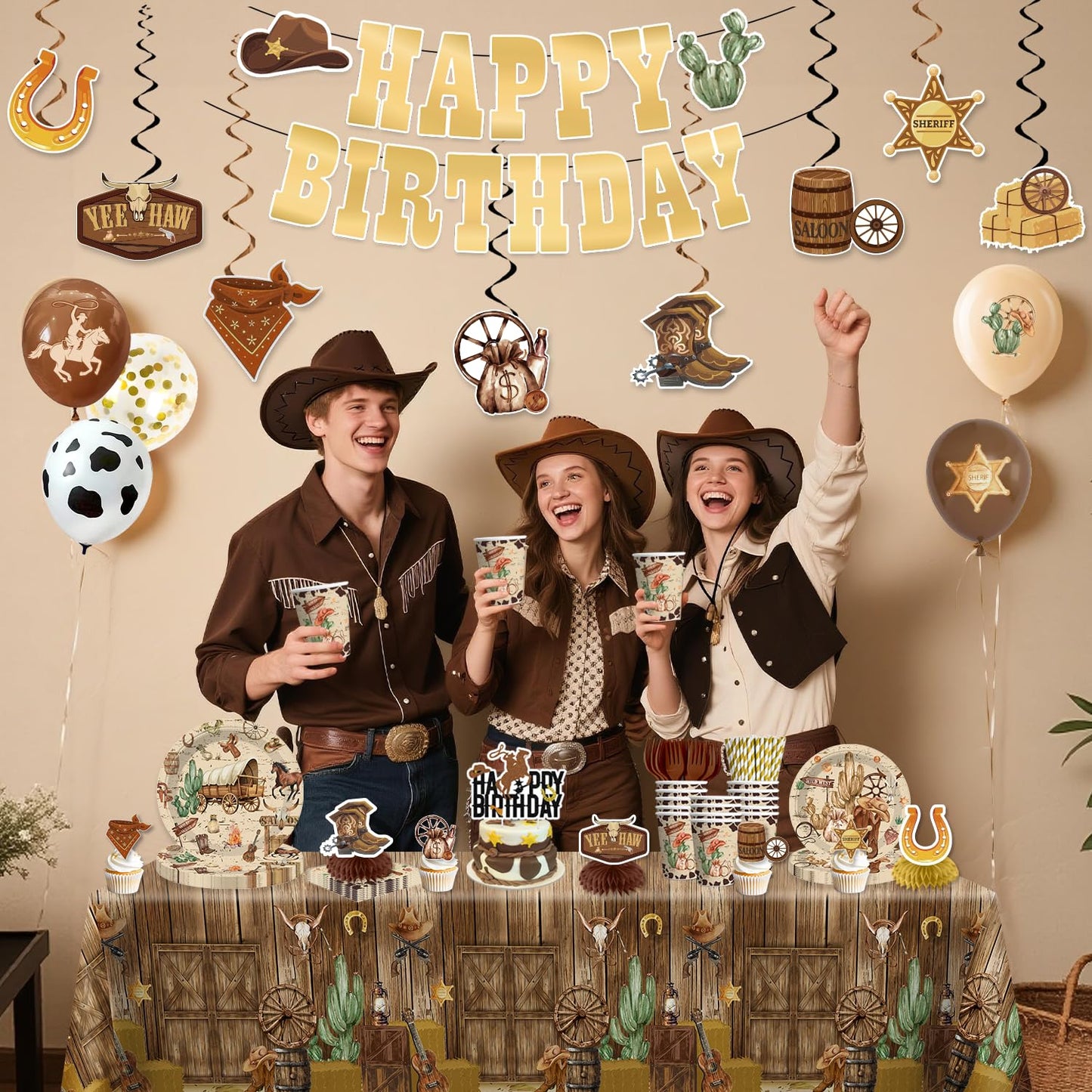 Western Birthday Party Decorations disposable tableware for Rodeo Party