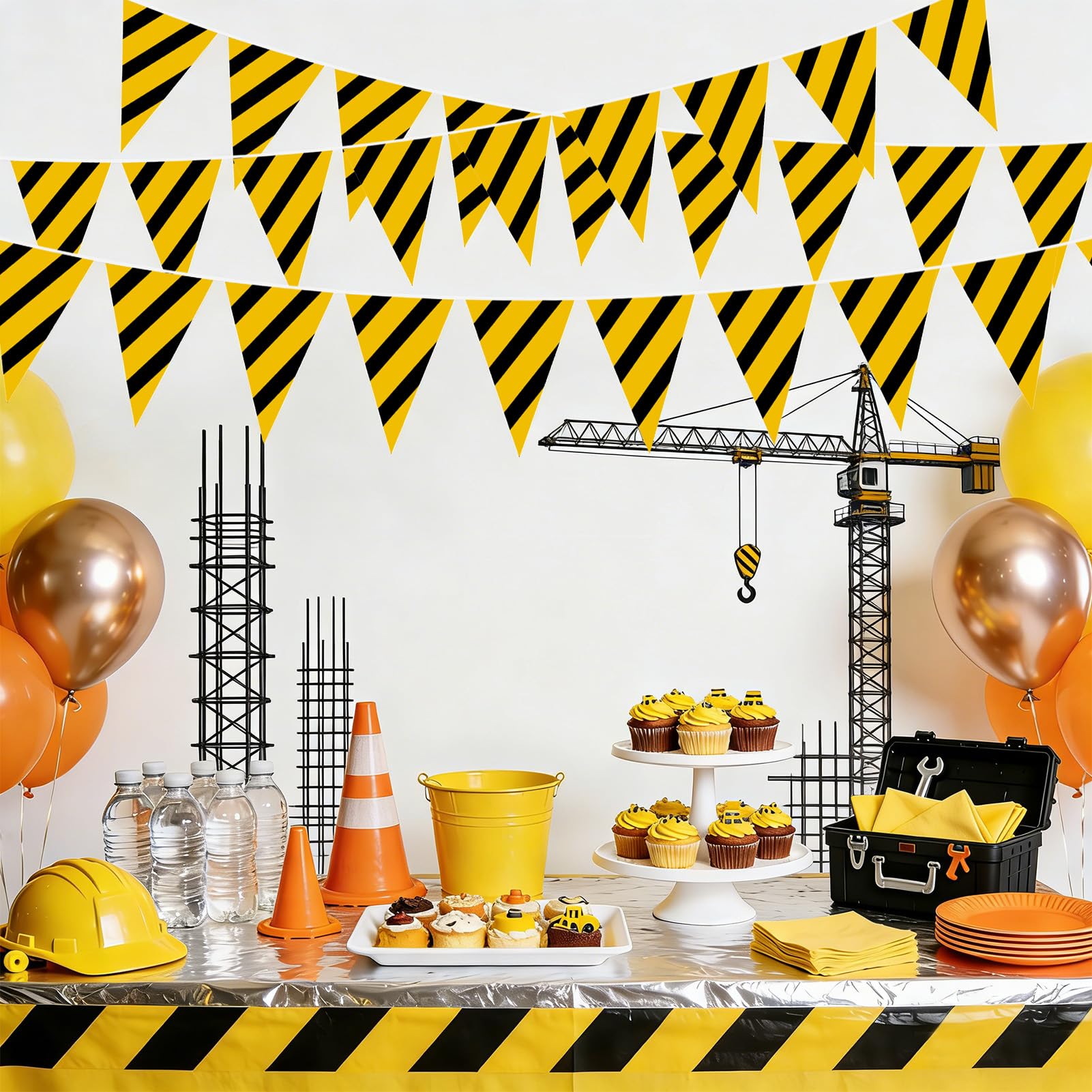 Luxiocio Construction Birthday Banner Decorations Party Supplies