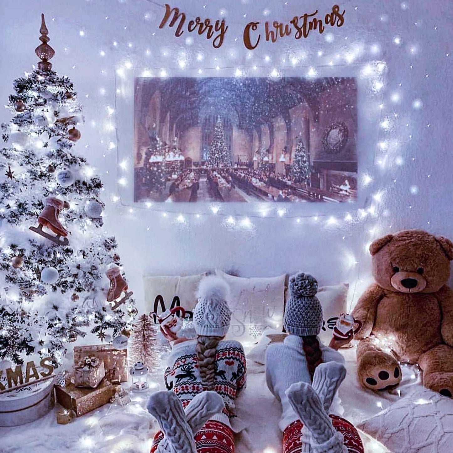 JMEXSUSS 250 LED White Christmas Lights Indoor Outdoor, 91.5ft Connectable Christmas String Lights 8 Modes, Clear Wire Twinkle String Light Plug in for Bedroom Wedding Garden Party Decoration