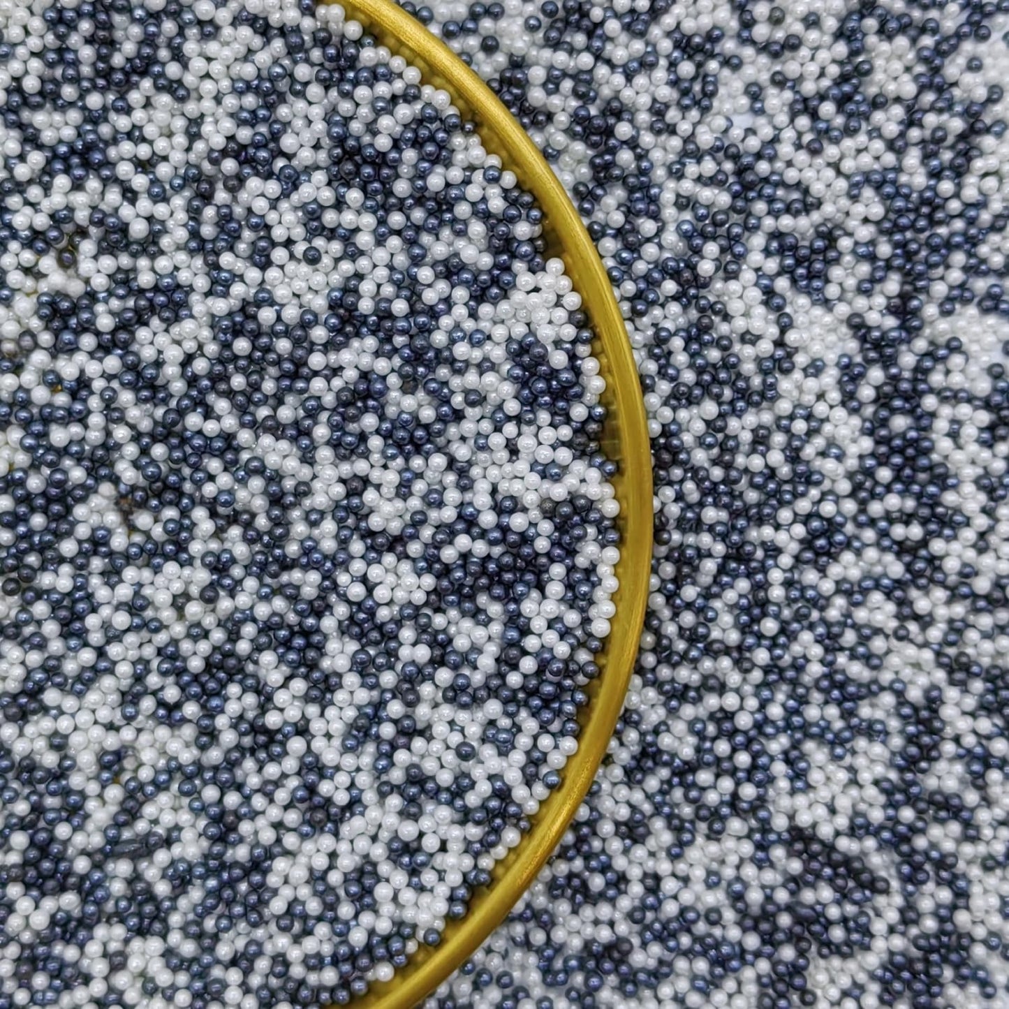 Edible Black & White Pearl Sugar Sprinkles Candy 2mm Mini Pearls Cake Decorations Cupcake Toppers Cookie Decorating Perfect for Wedding Party Valentine Halloween Christmas Supplies 3OZ