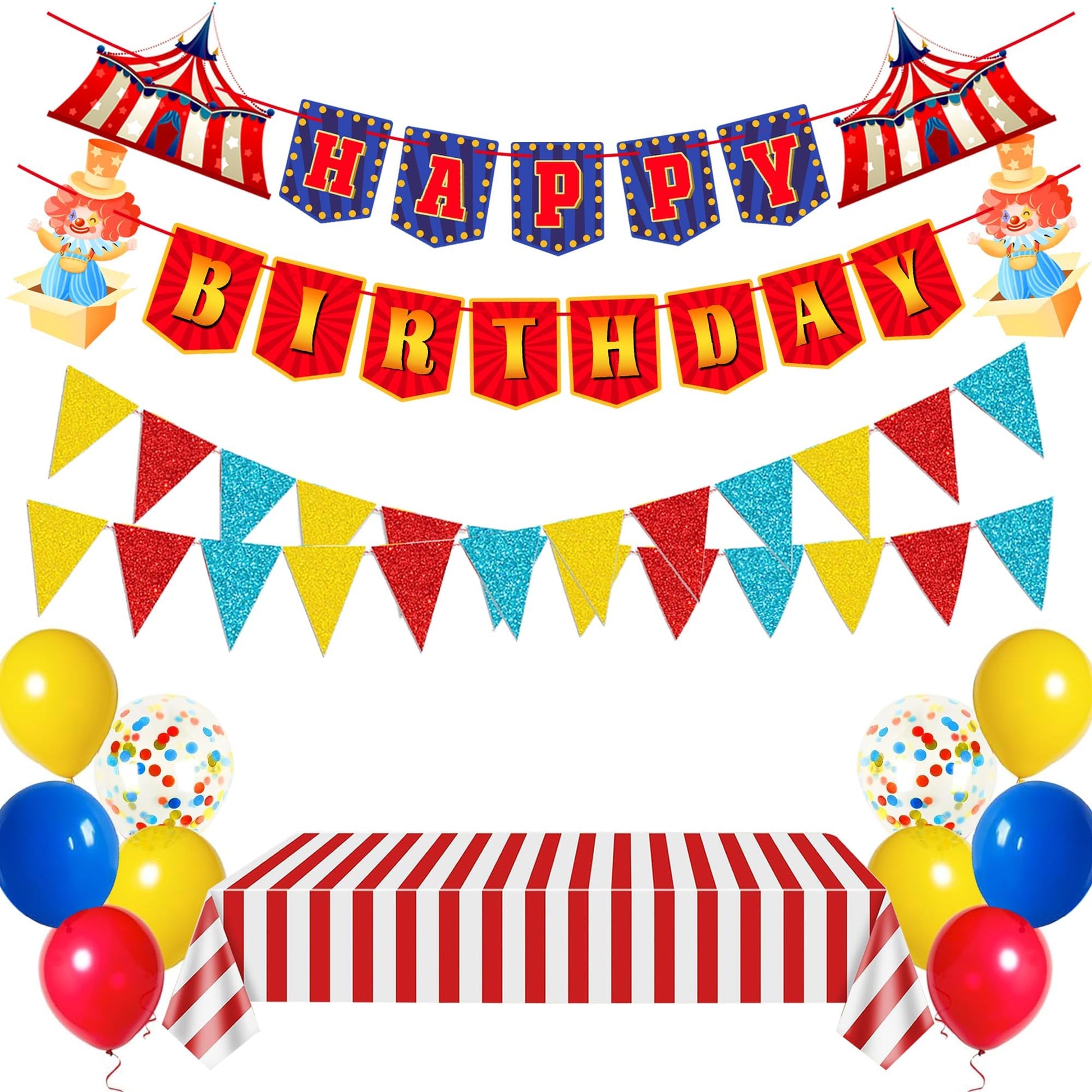 Circus Carnival Party Decorations Happy Birthday Banner Carnival Theme Balloons Circus Themed
