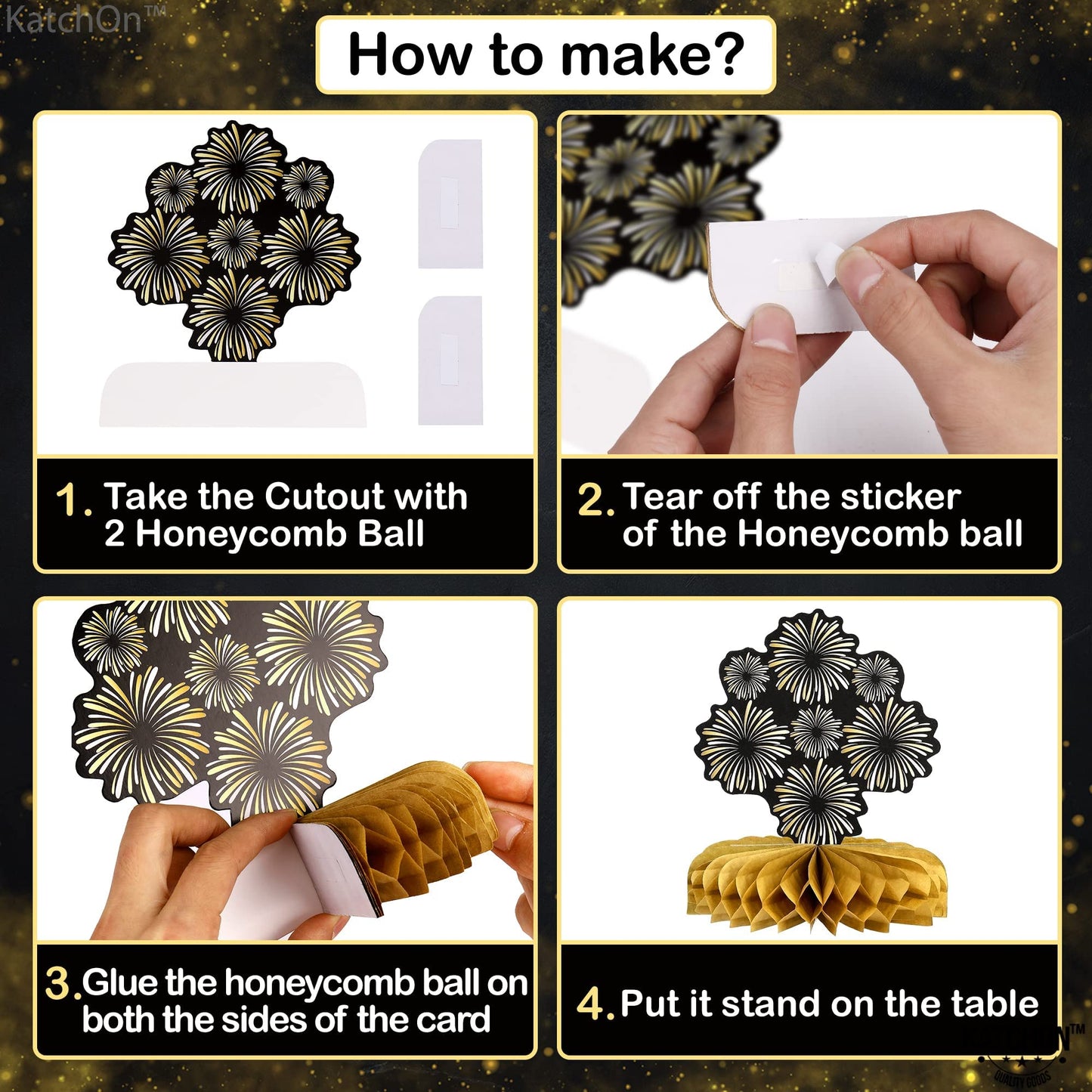 KatchOn New Years Centerpieces for Tables, Pack of 9