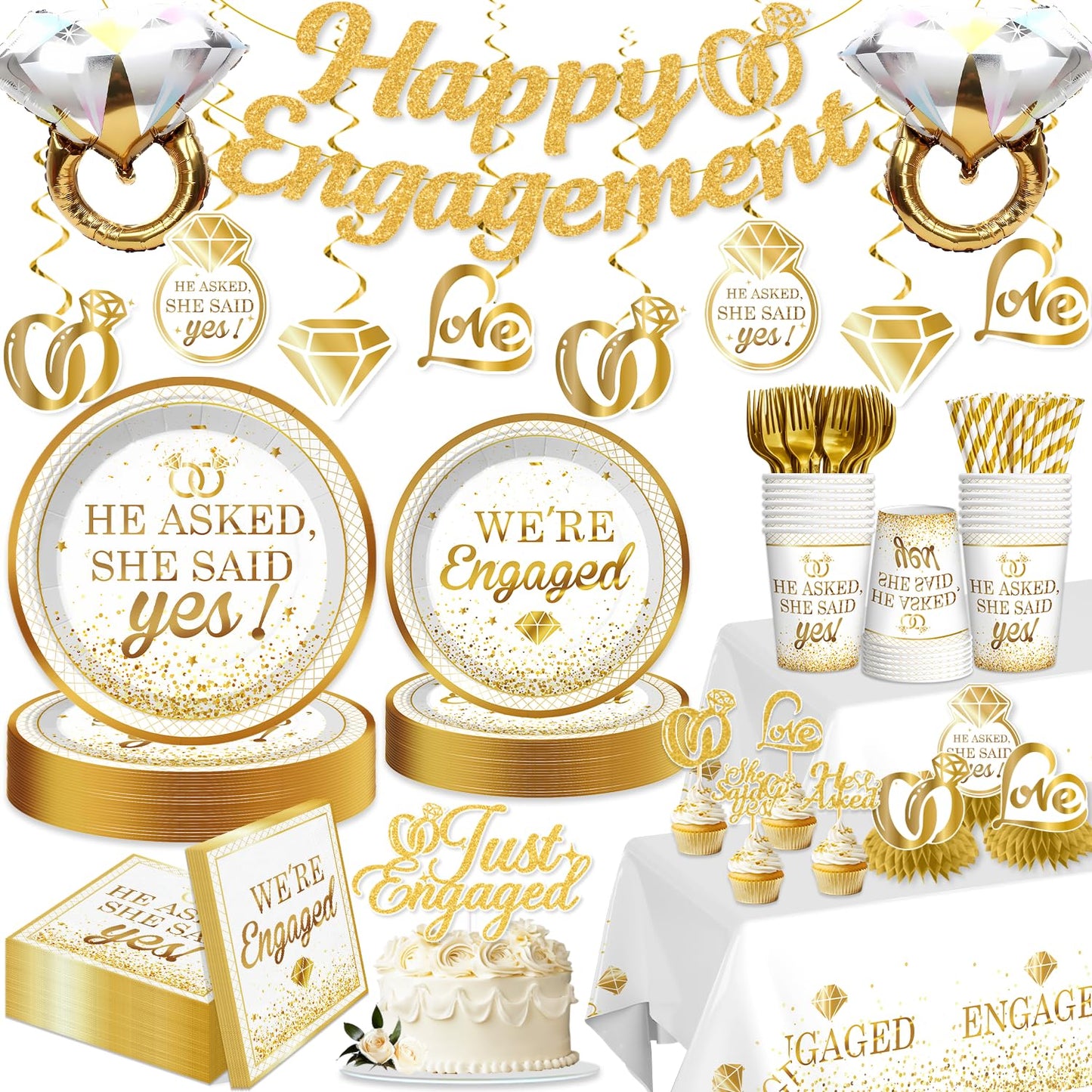 Engagement Party Decorations He Asked She Said Yes Just Engaged Party Decor