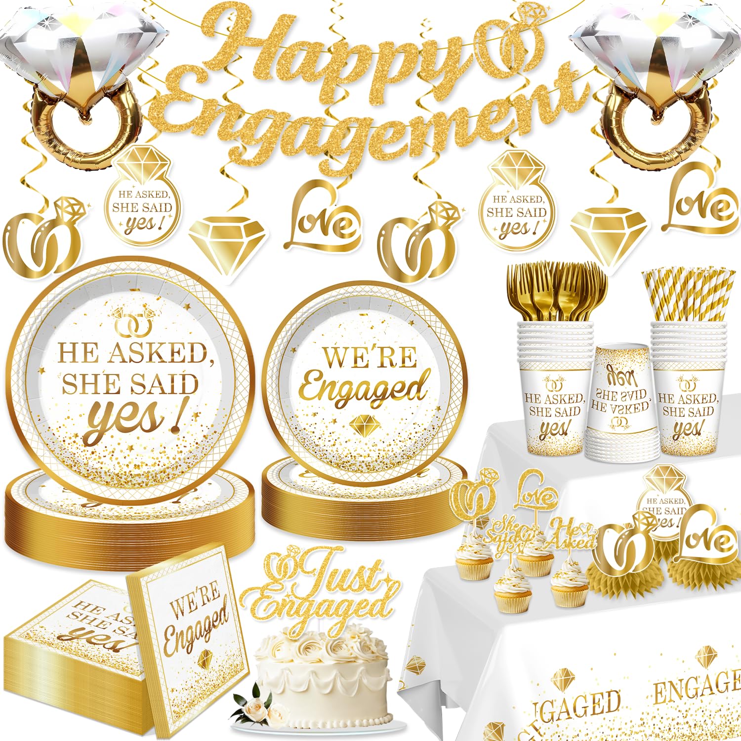 Engagement Party Decorations He Asked She Said Yes Just Engaged Party Decor