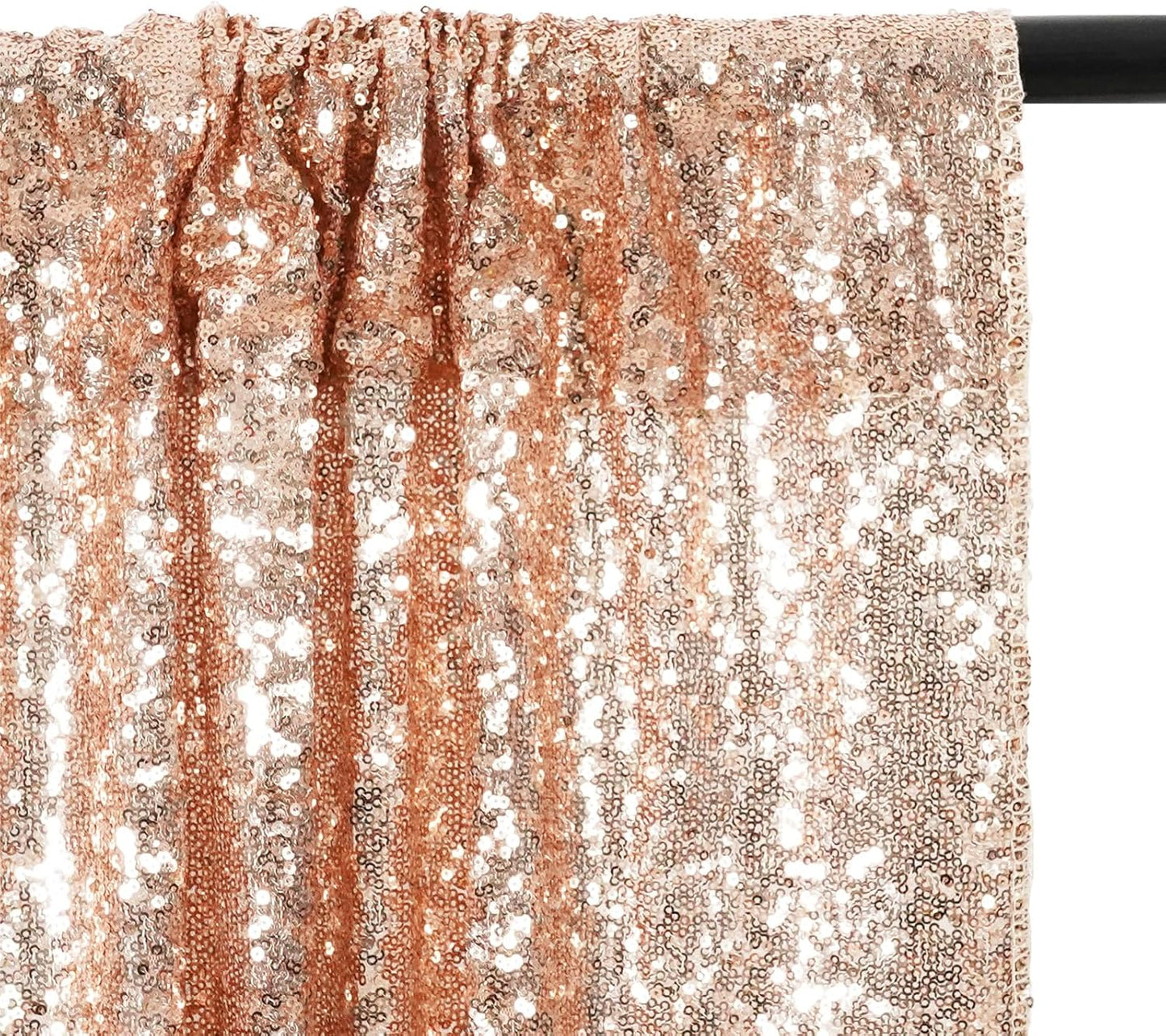 Eternal Beauty Rose Gold Sequin Backdrop, 5x7 Ft Glitter Background Curtains for Shimmer Photography Party Wedding Birthday Back Drop Decor