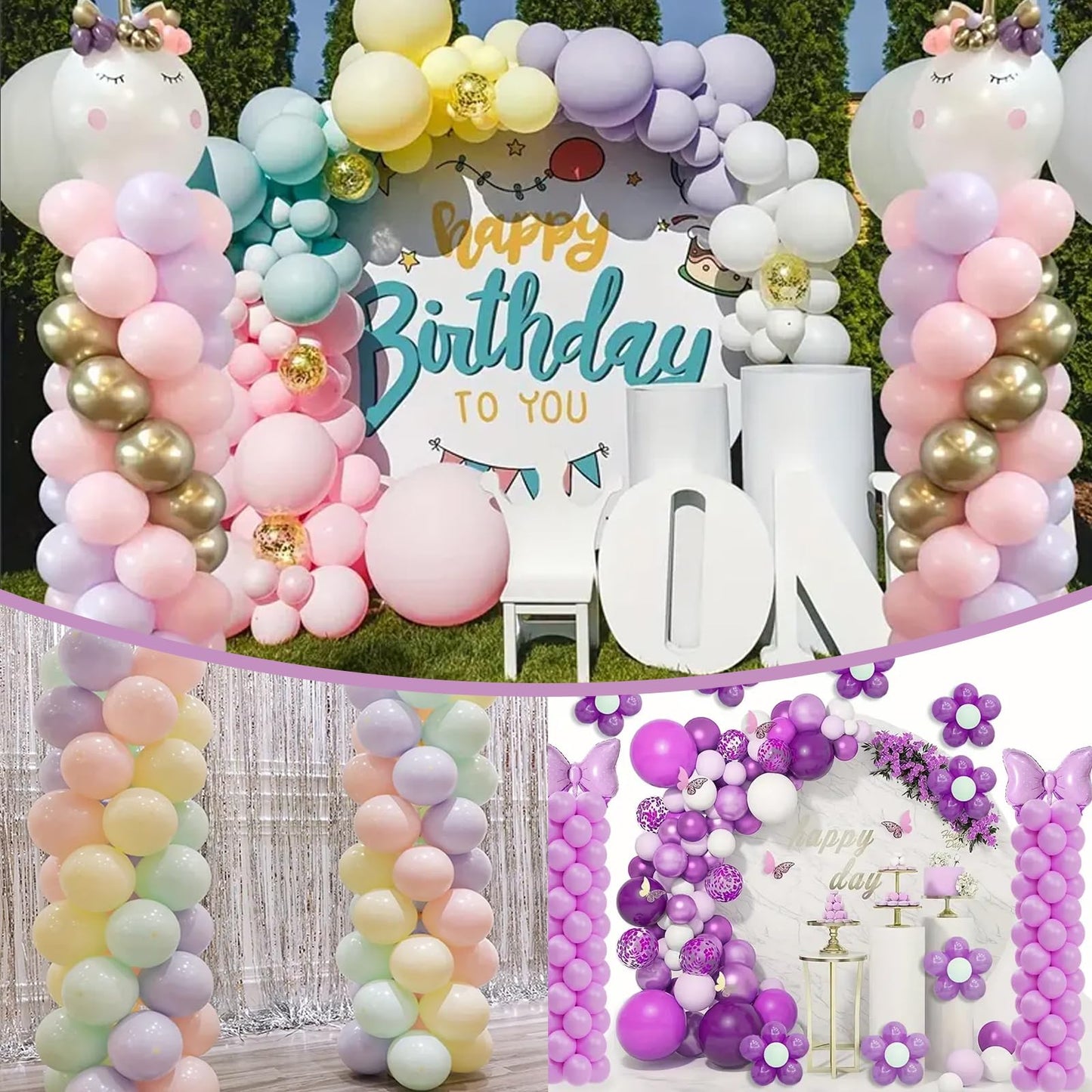 Balloon Column Stand Kit, Set of 4 – 7ft Height Adjustable Balloon Arch Stand Kit, Metal Telescopic