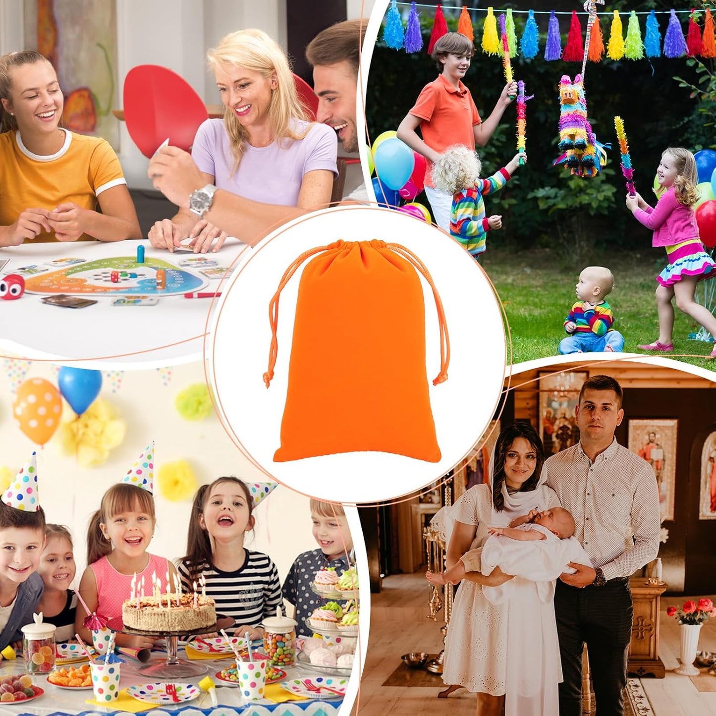 Velvet Drawstring Jewelry Bag, 50Pcs Orange Coin Pouch, 4x6 Dice Bag,For Wrapping Halloween Party Favors, Small Jewelry, Small Bussiness, Craft Fair Vendor Supplies