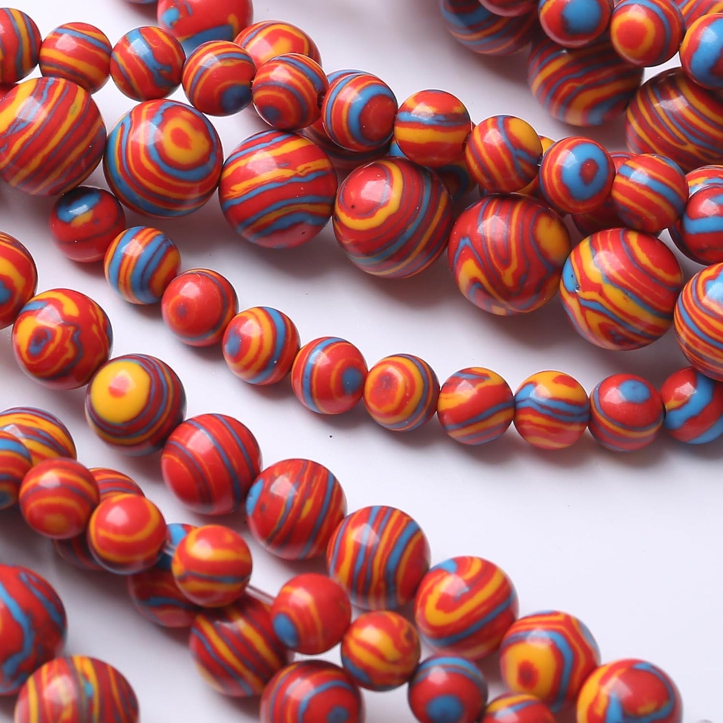 Red Yellow Blue Peacock Turquoise Stone Beads Gemstone Round Crystal Energy Jade Beads Stone Beads for Jewelry Making DIY Bracelet Necklace Jewelry Making 1 Strand 15.5inch 31PCS 12MM