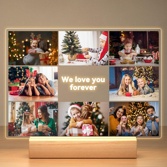 Custom Picture Frames with Photos, Personalized Photo Picture Frame, Customized Photo Frames with Night Light, Personalized Photo Gifts for Women, Men, Mom, Dad, Kids, Baby, Family, Friends