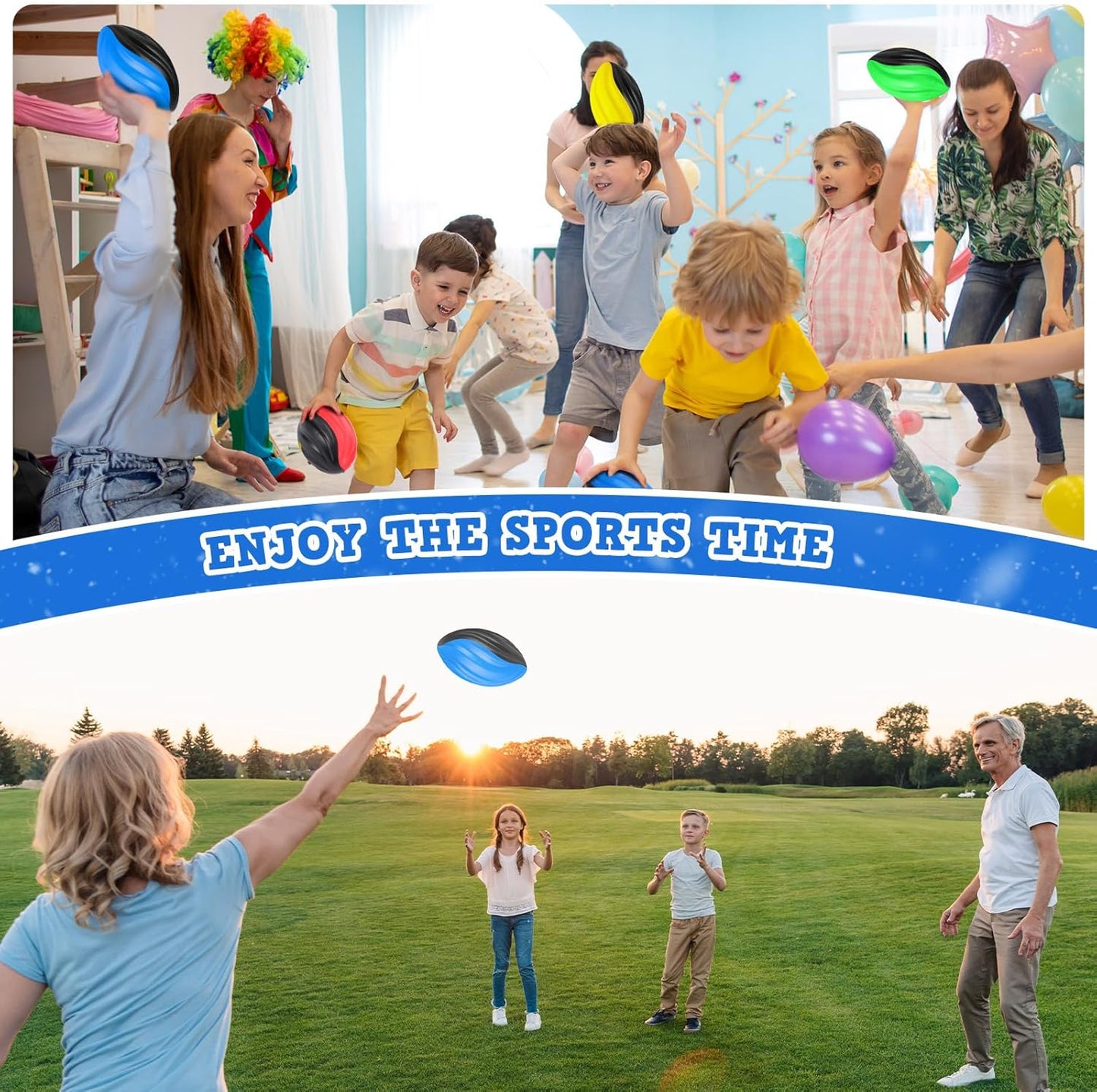 Jerify 20 Pack Mini Footballs Bulk 7 Inch Small Toy Footballs Spiral Foam Soft Sports for Indoor Outdoor Play Game Kids Party Supplies(Blue Color Series)