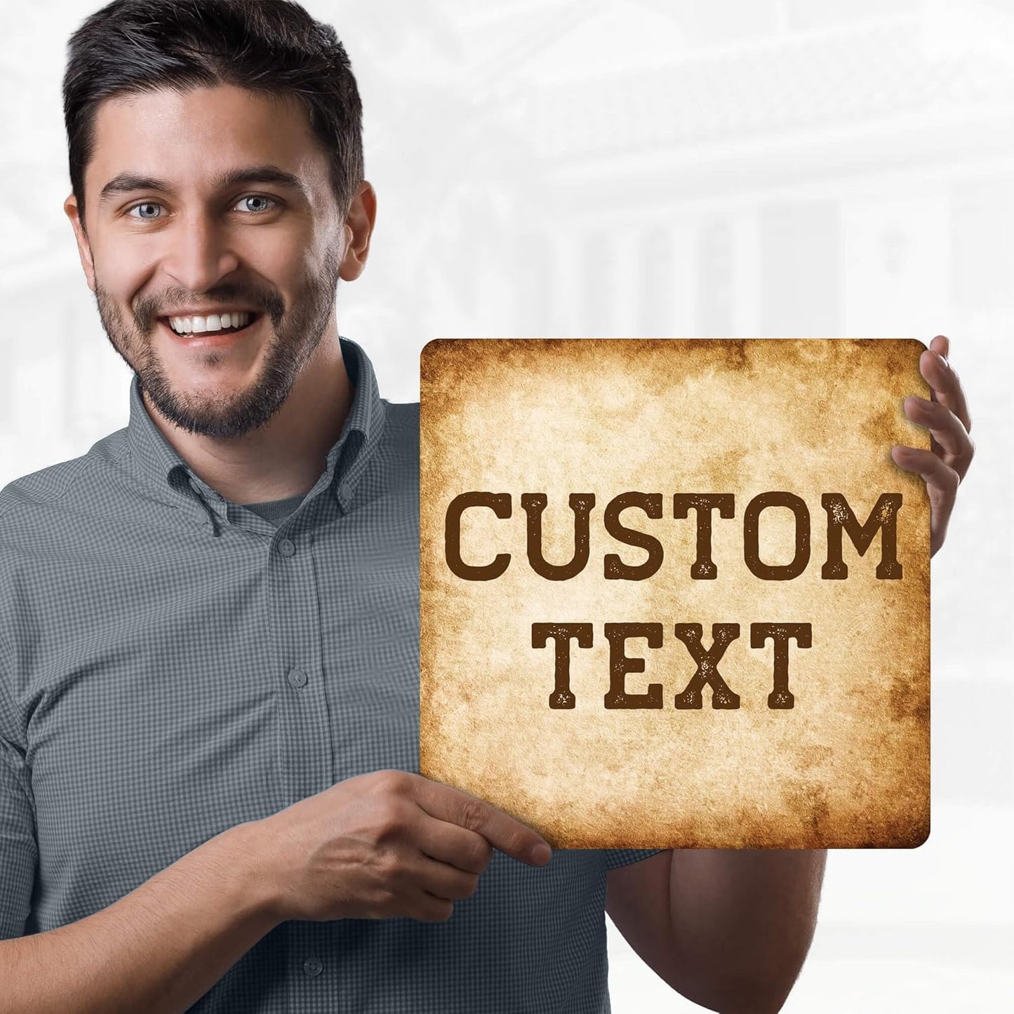 Custom Sign, Custom Street Sign, 11 Font Colors, 13 Font Styles, 4 Hole Options, 22 Sizes, 12x12 Inches, Rust Free DiBound, Fade Resistant, Made in USA by My Sign Center (Vintage)