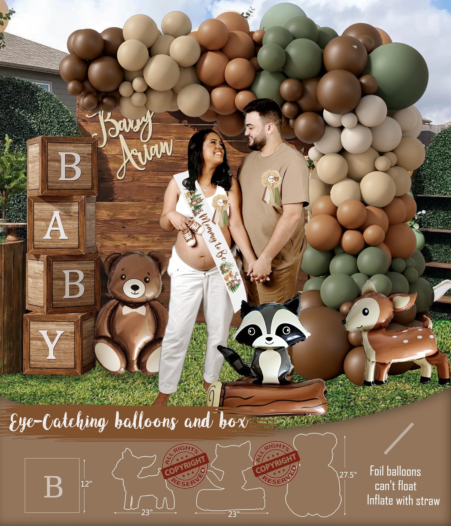 Woodland Animals Baby Shower Decoration Party Supplies, Forest Animal Neutral Gender Reveal Party