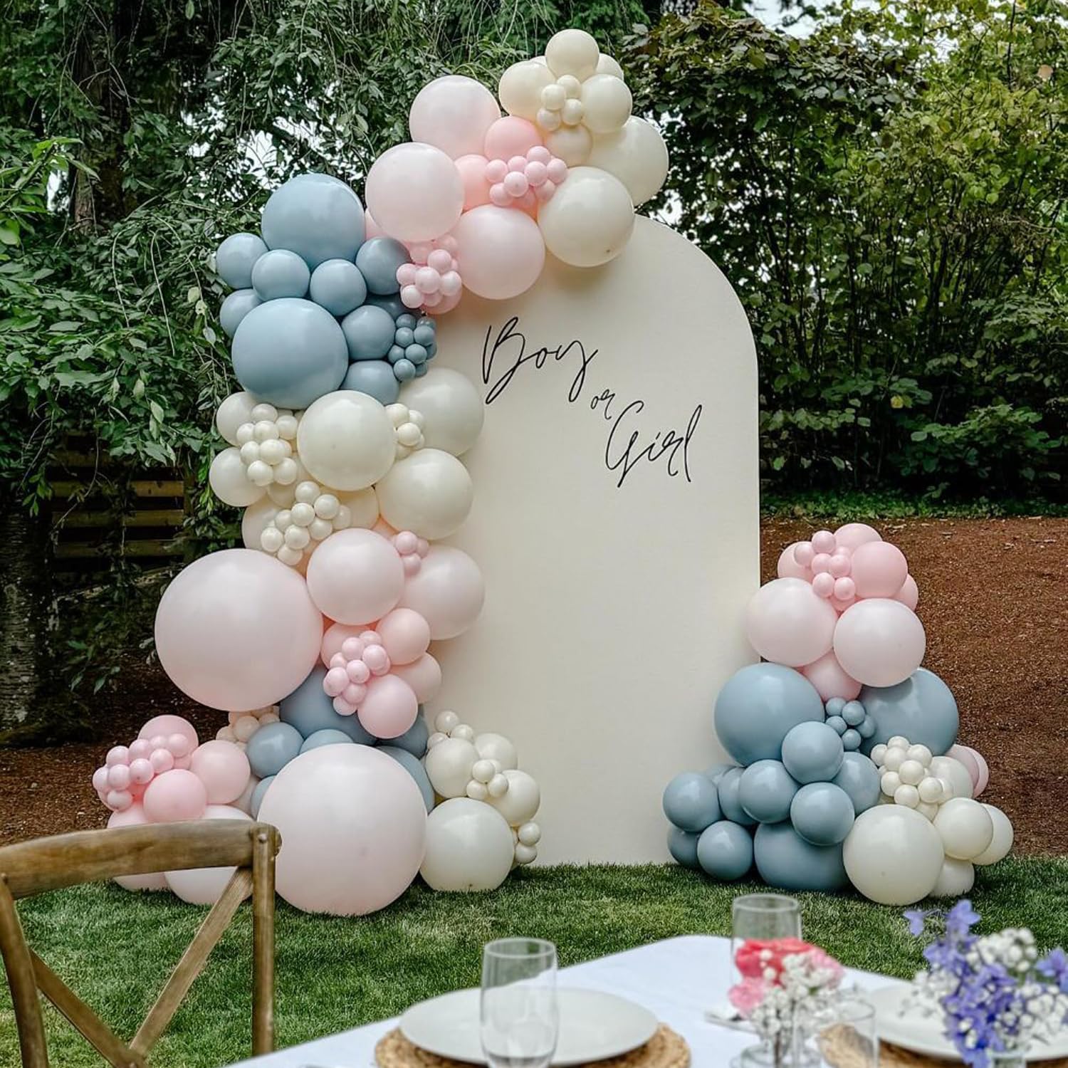NUTTYBASH Gender Reveal Balloon Kit, 141Pcs Baby Shower Decorations