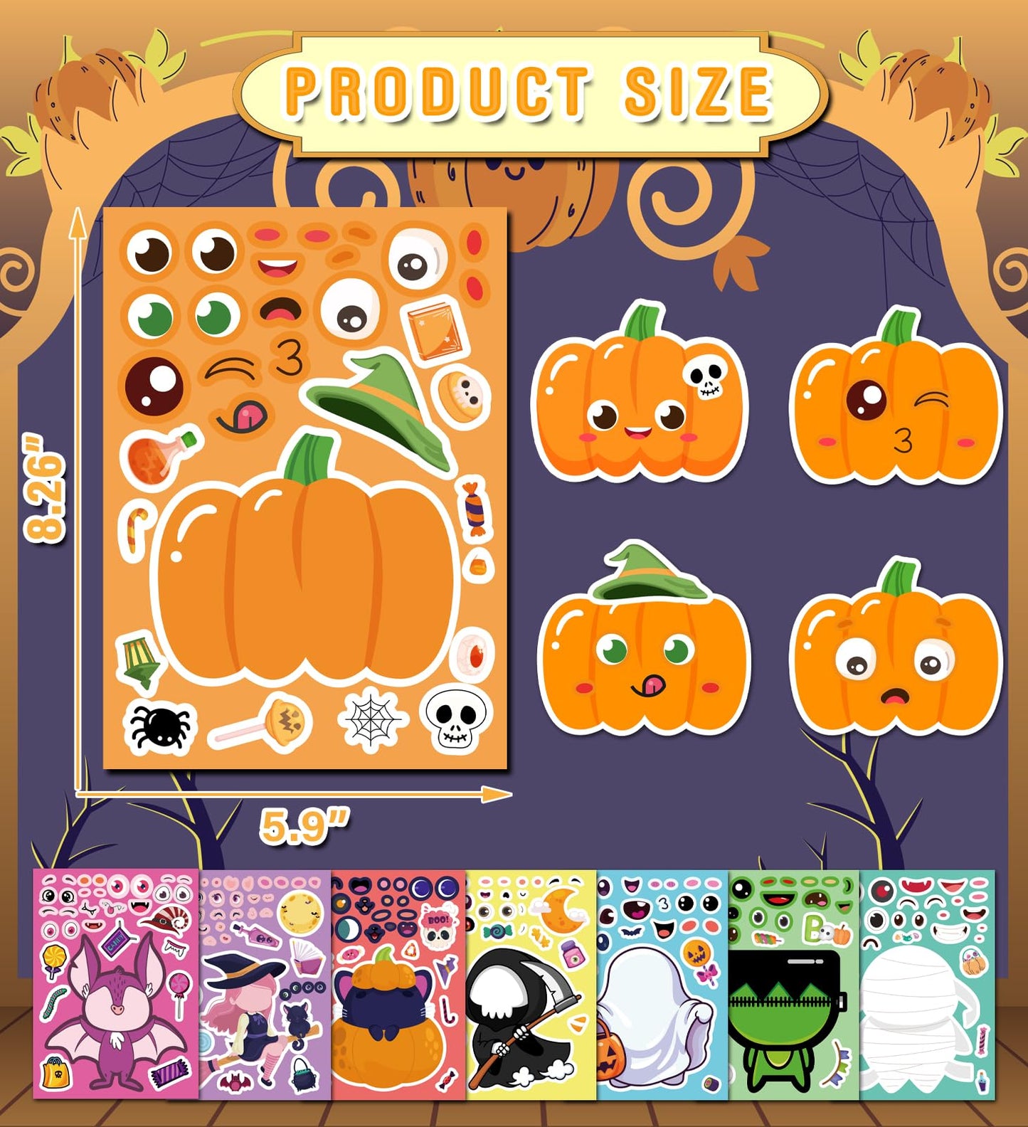 Halloween Party Favors,Halloween Stickers,DIY Crafts Stickers for Kids
