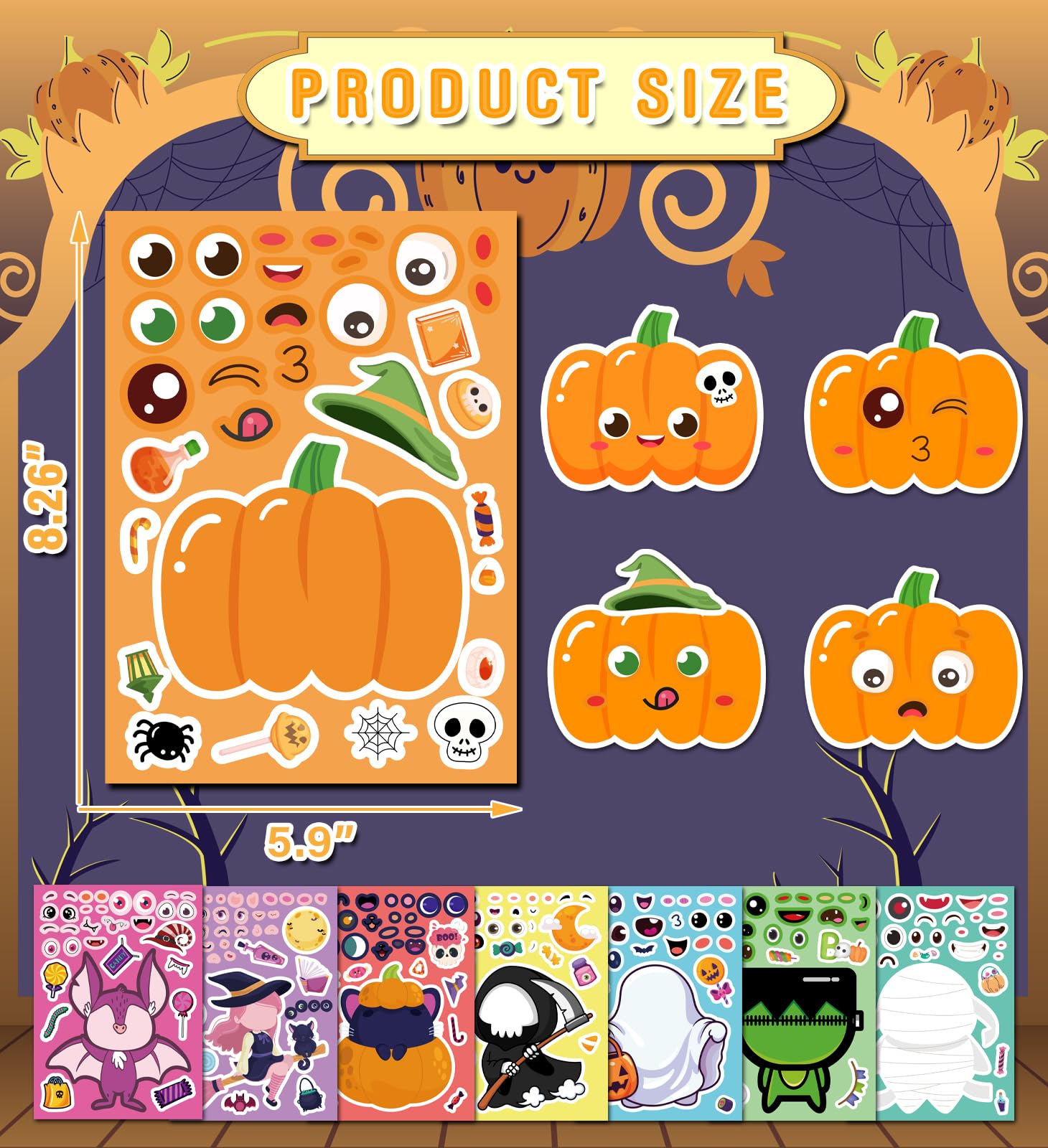 Halloween Party Favors,Halloween Stickers,DIY Crafts Stickers for Kids