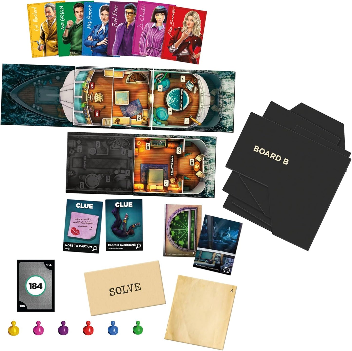 Hasbro Gaming Clue Board Game Sabotage on The High Seas, Escape Room Game, Murder Mystery Games, 1-6 Players, 10+ (Amazon Exclusive)