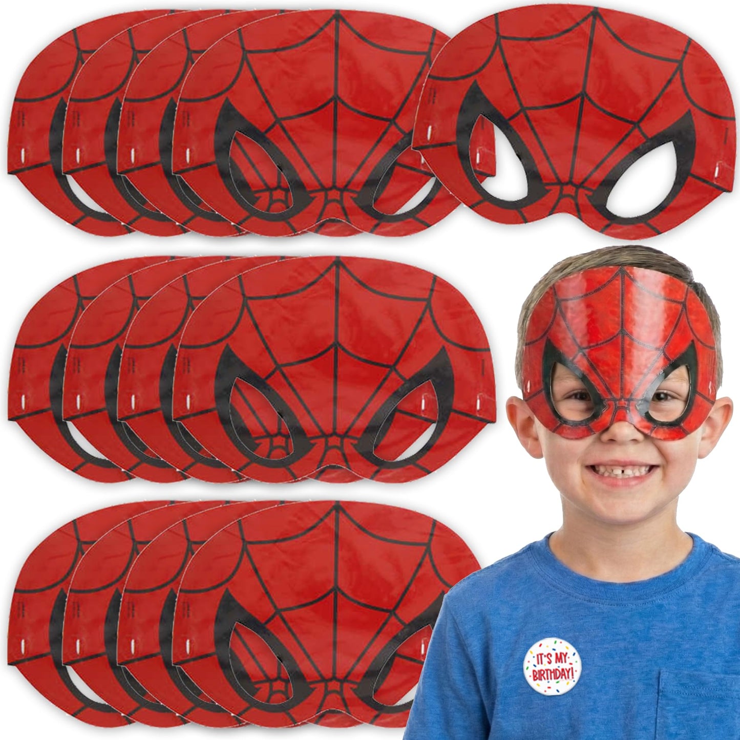 Spiderman Party Favors and Birthday Decorations - Spider Man Masks 16-Pack