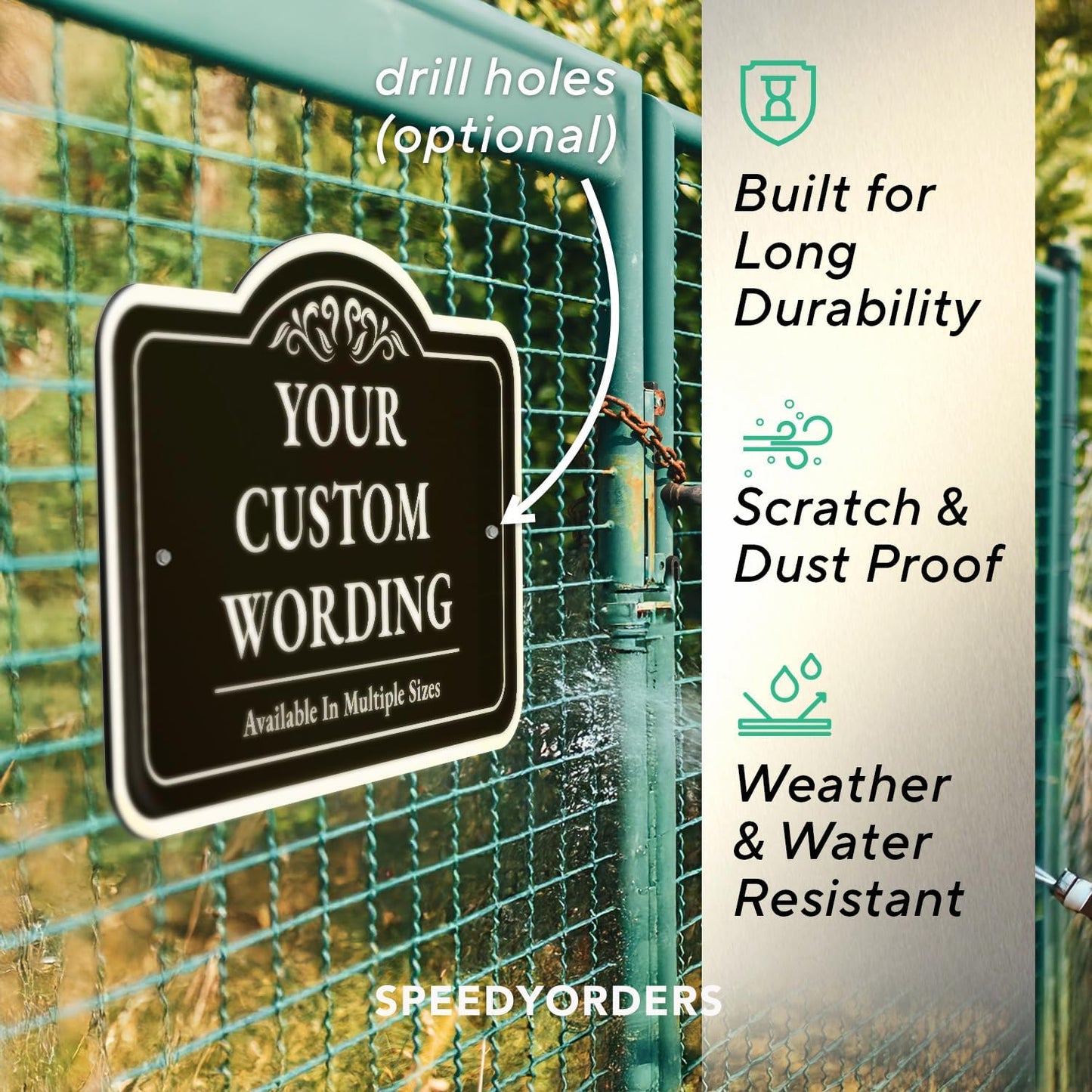 Custom Carved Metal Signs, Personalized Aluminum Design, Driveway Waterproof Signs, Design 1 Charcoal 10x7 In