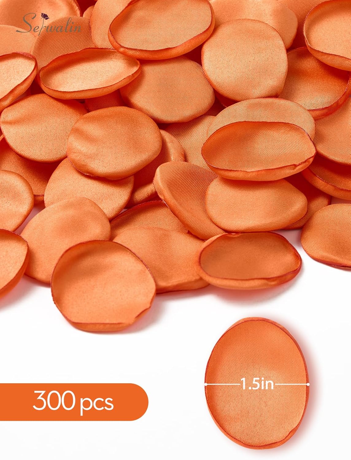 Serwalin 300Pcs Silk Rose Petals Fake Flower Petals Orange Artificial Rose Petals for Weddings Proposal Flower Girl Petals Aisle Flower Girl Basket Runner Bridal Shower Table Decor