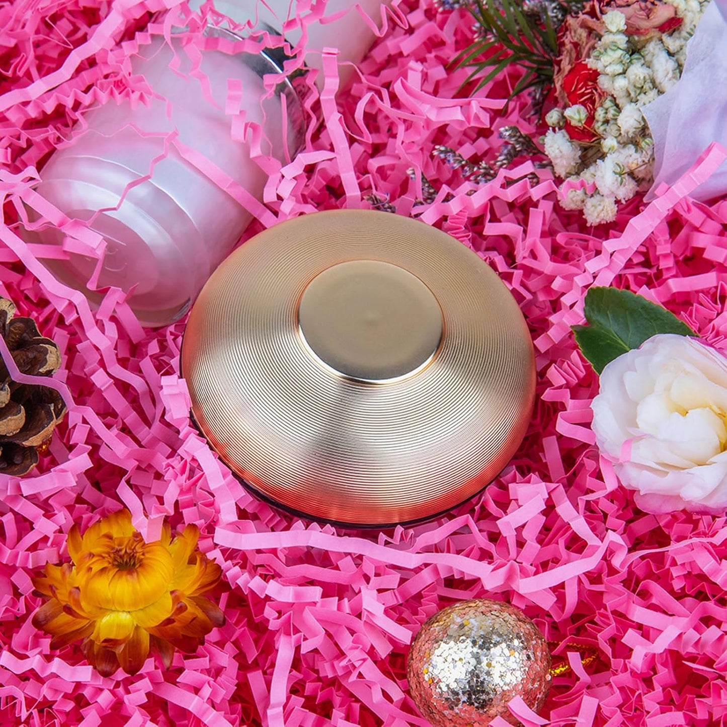 Caleihd Crinkle Cut Paper Shred Packing Grass Cushion Paper Streamer for Christmas Wedding Birthday Bridesmaid Engagement Craft Gift Boxes Bags Basket Filler Decoration 4.5oz Pink