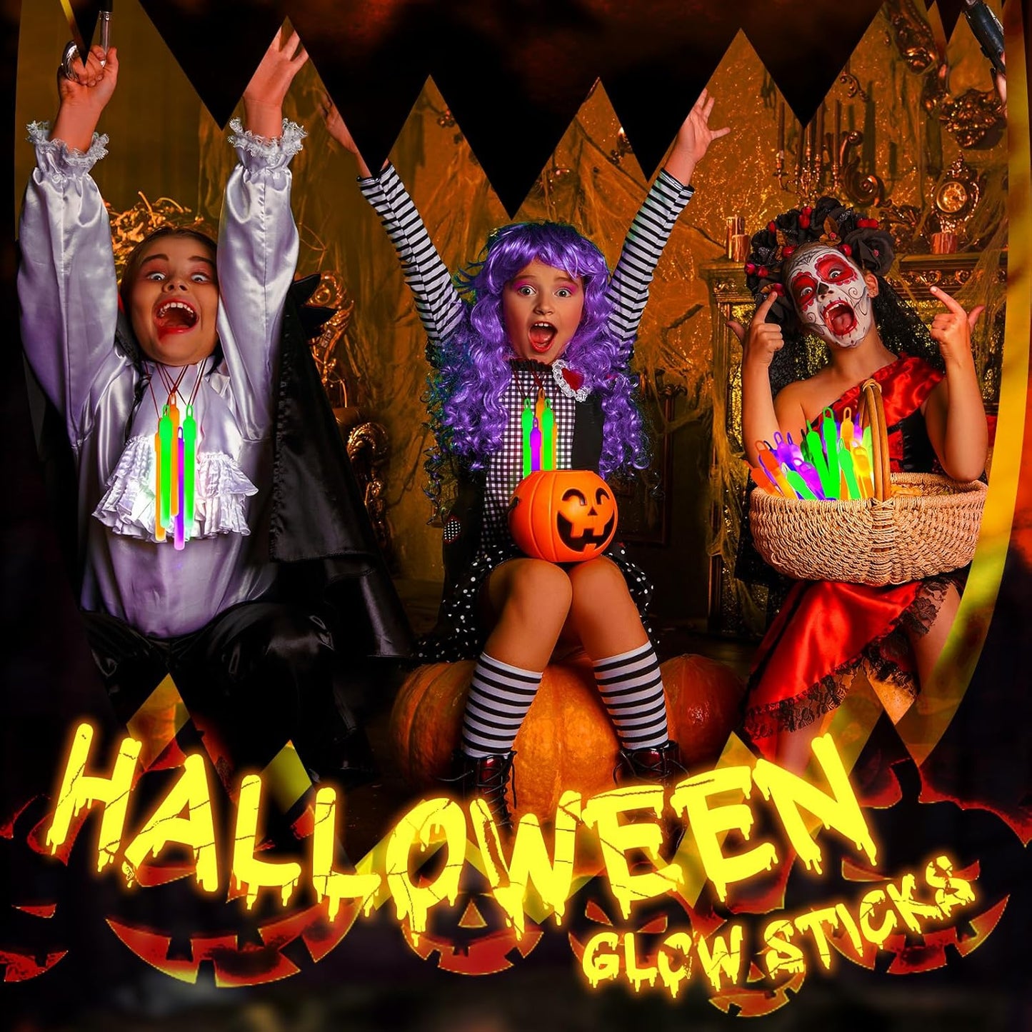 Lewtemi 4" or 6" 100 Pack Bright Glow Sticks Bulk, Glow in The Dark Party Supplies Birthday and Holidays Party Favors