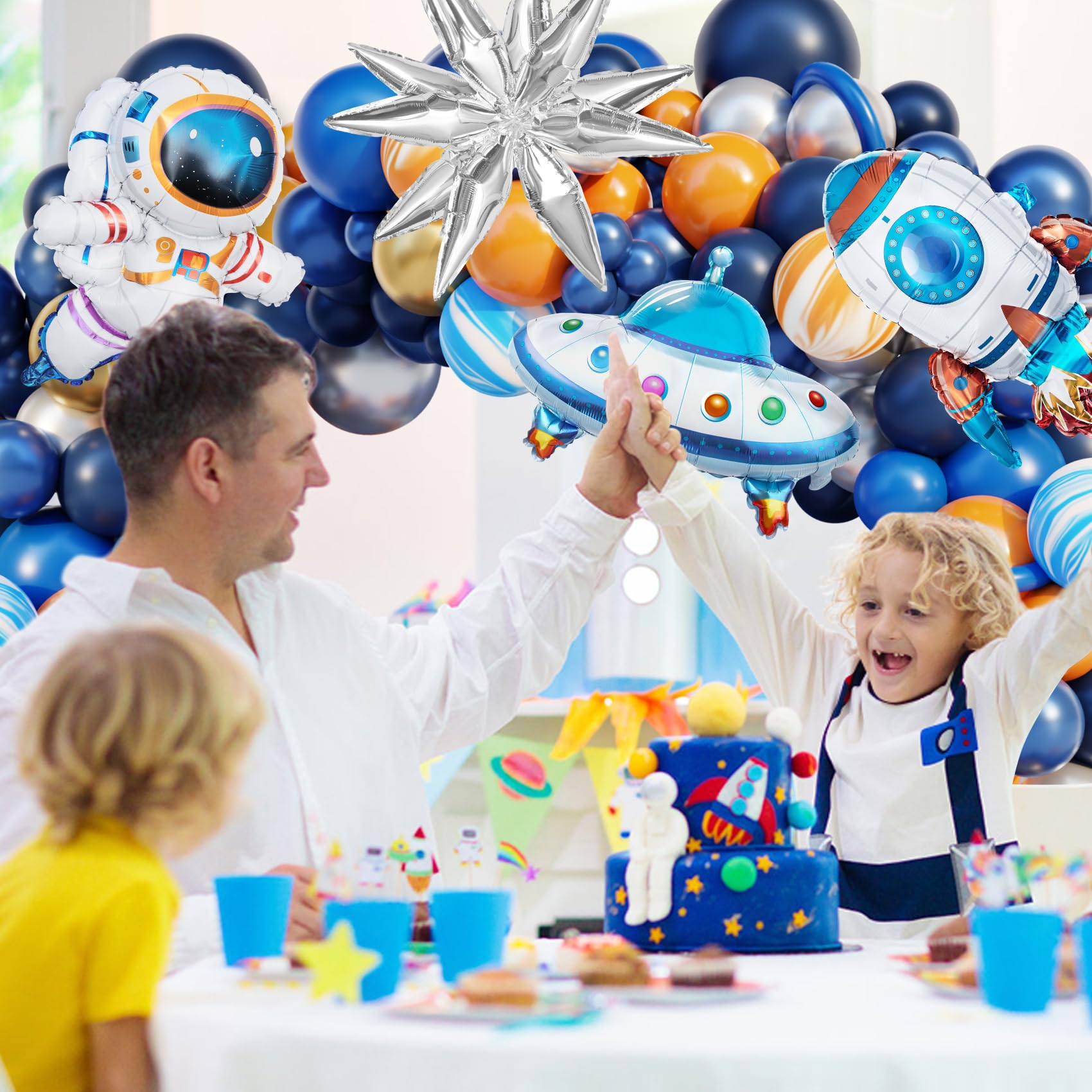 Ouddy Party 142Pcs Outer Space Party Decorations Balloon Garland Kit