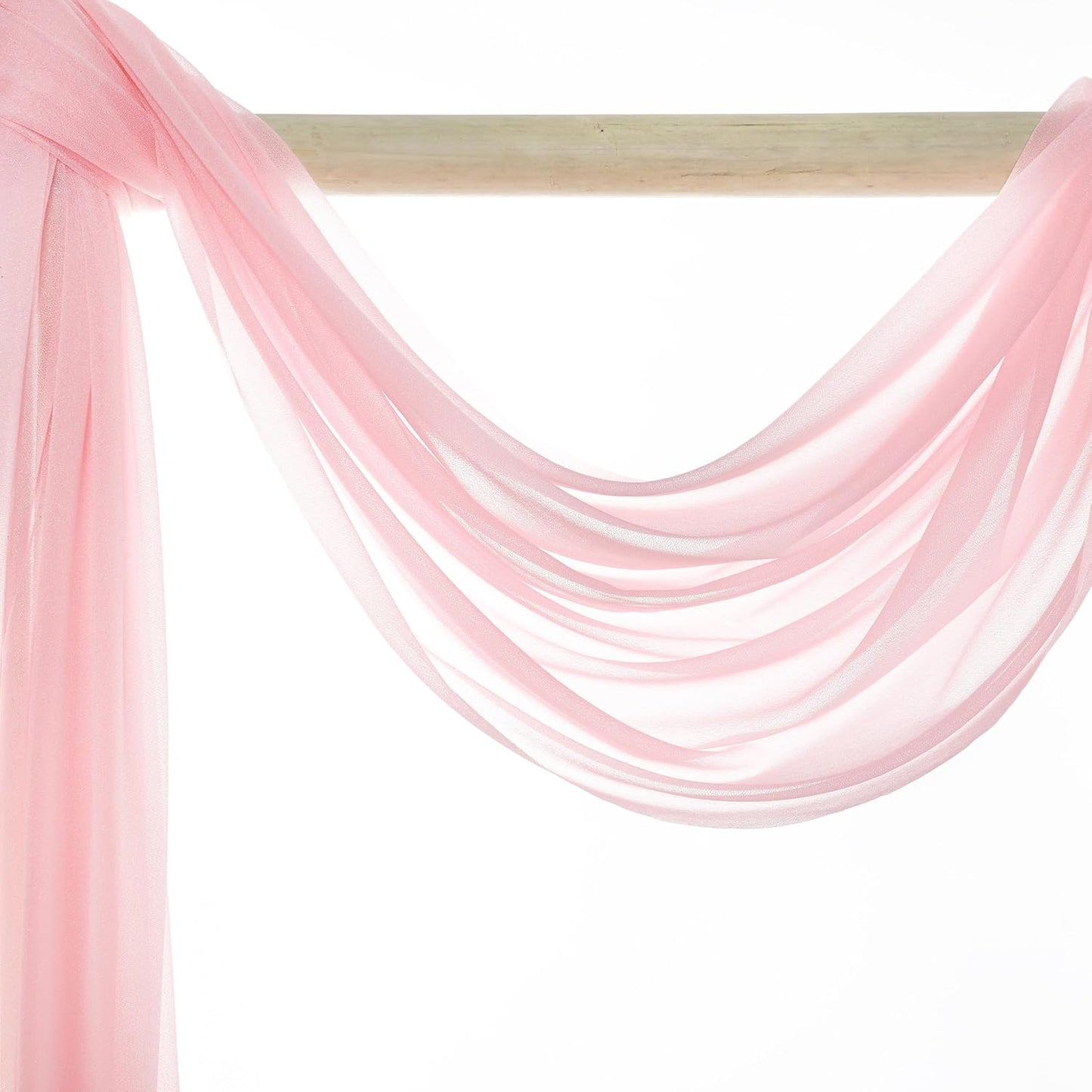 VDS Pack of 1 Panel (30 Inch X 100 Feet) Wedding Arch Draping Fabric Sheer Chiffon Fabric Drapery for Wedding Ceremony Reception Swag Backdrop Canopy Chuppah ARBO Altars Decoration (Blush Pink)