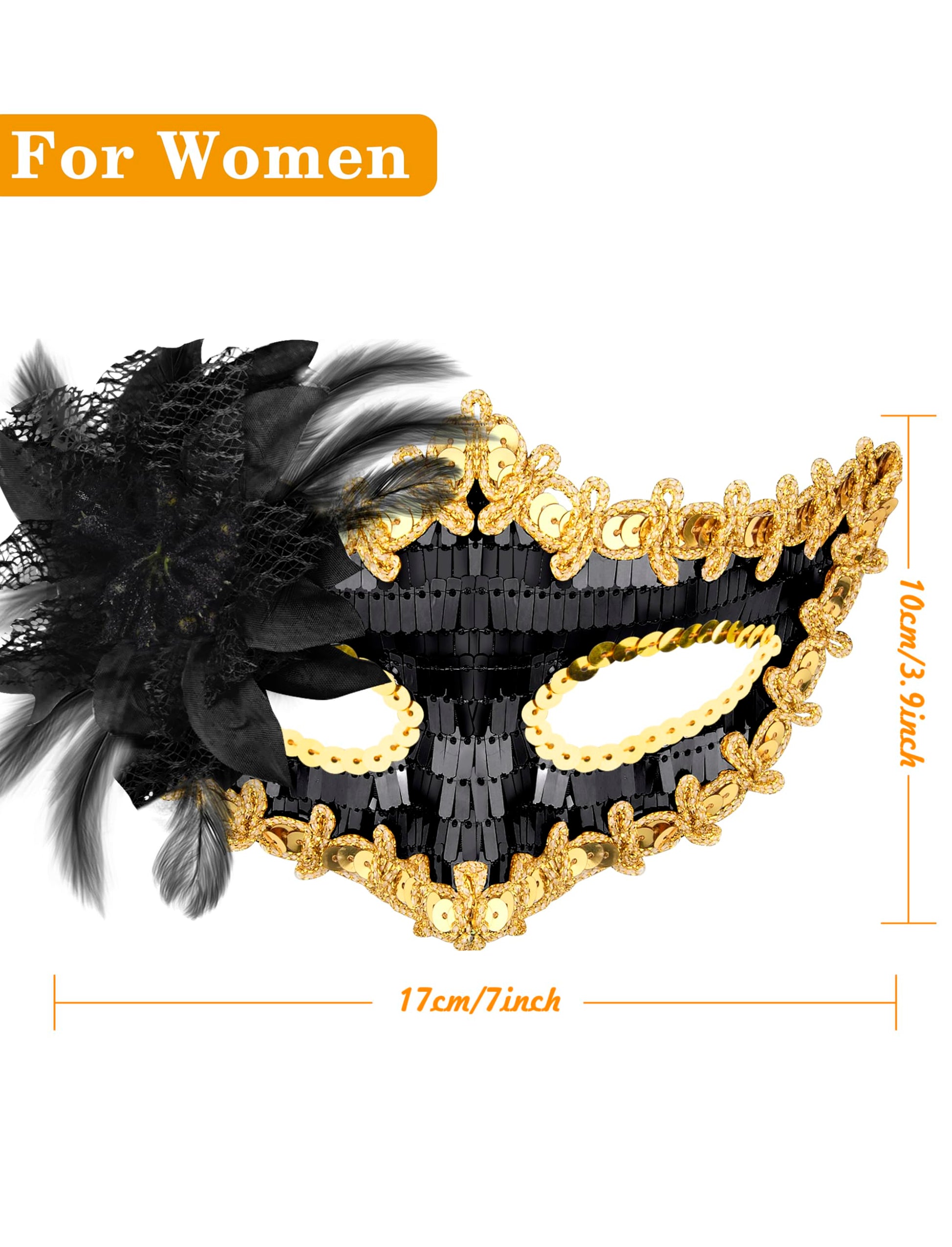 SIQUK 8 Pieces Couple Masquerade Mask Set Venetian Party Masks Mardi Gras Mask Costume Masks for