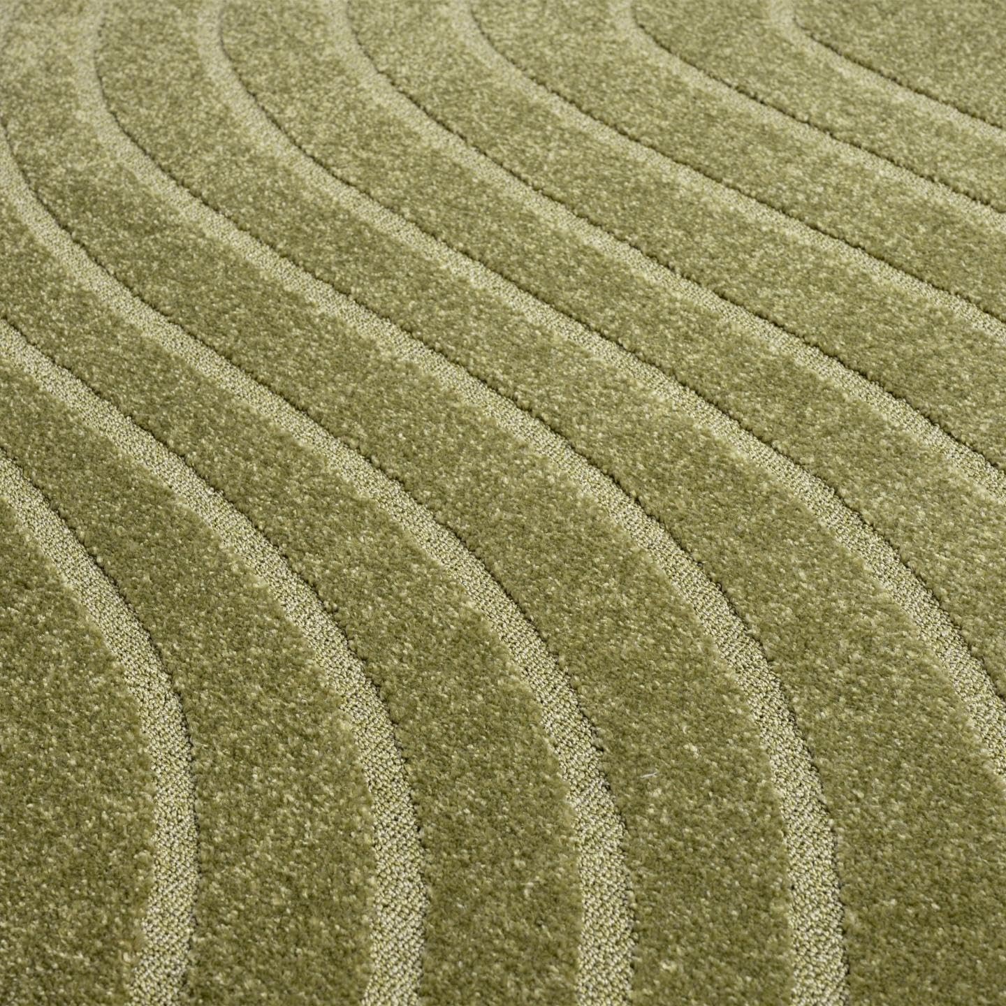 LUXE WEAVERS Modern Geometric Wave Green 4x6 Area Rug, Contemporary Stain Resistant Carpet