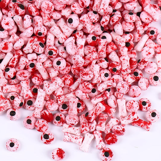 Bloody Eyeballs Bones, Edible Candy Sprinkles for Halloween, Candy Eyes, Bloody Bone Candy for Cookies, Cupcakes, Cake, Ice Cream, Cake Top(4.23oz/120g)