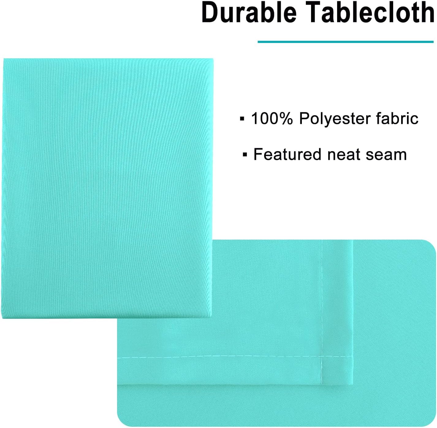 Hiasan Light Blue Tablecloth Square - Waterproof and Wrinklr Resistant Washable Polyester Fabric Table Cloth for Dining Room and Outdoor Use, 30 x 30 Inch