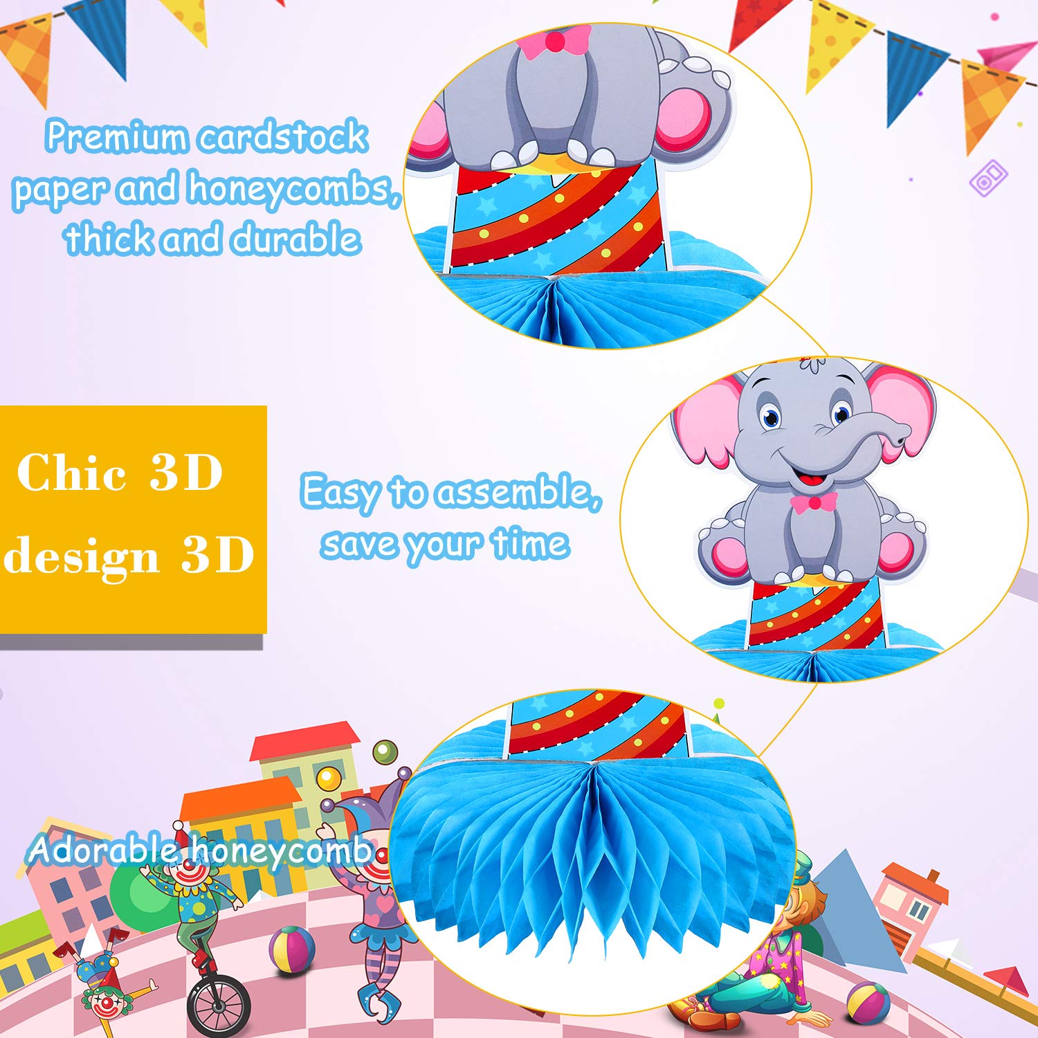 10 Pieces Carnival Party Decorations Circus Theme Party Decorations Carnival Centerpieces for
