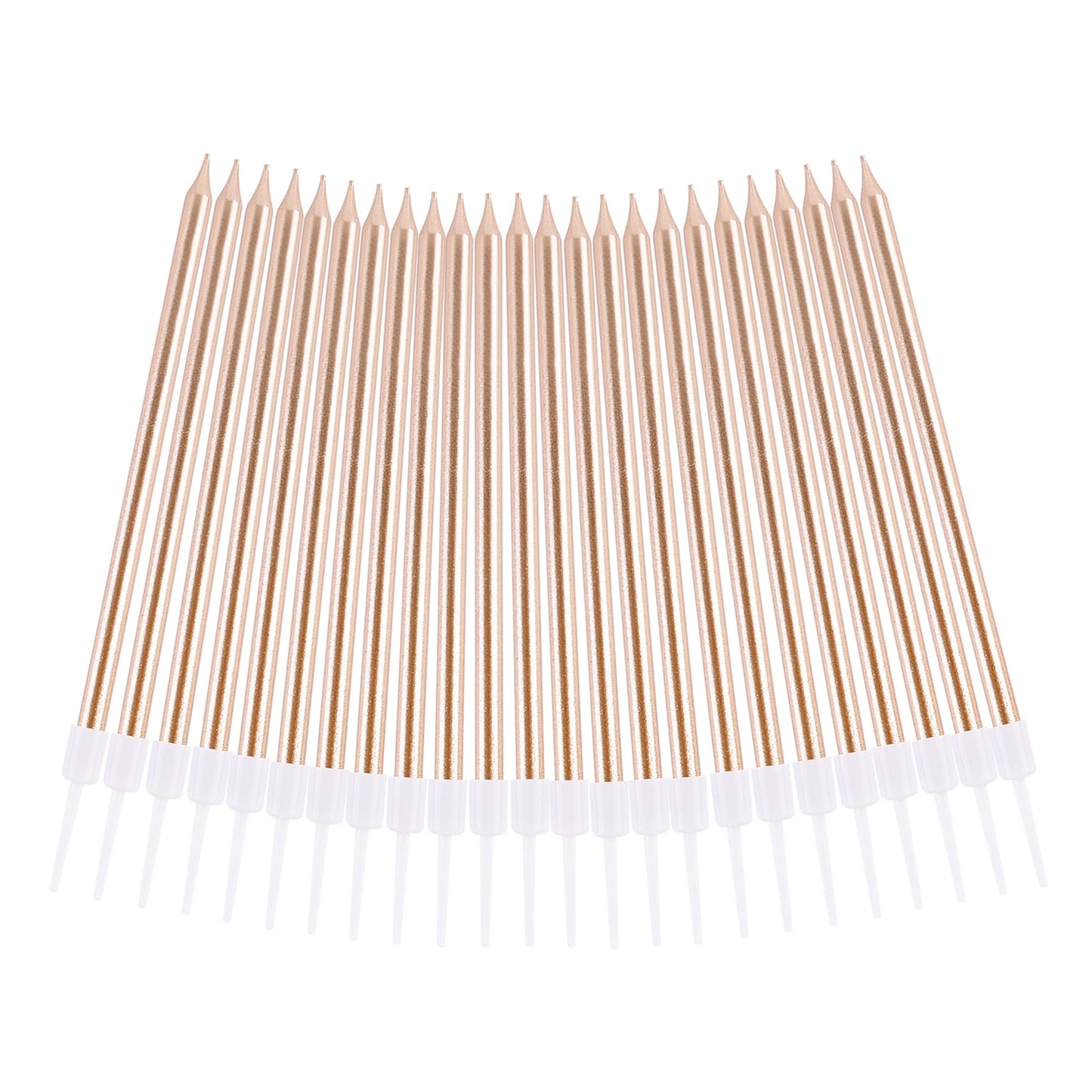 PHD CAKE Champagne Gold Long Thin Metallic Birthday Candles, Cake Candles, Birthday Parties