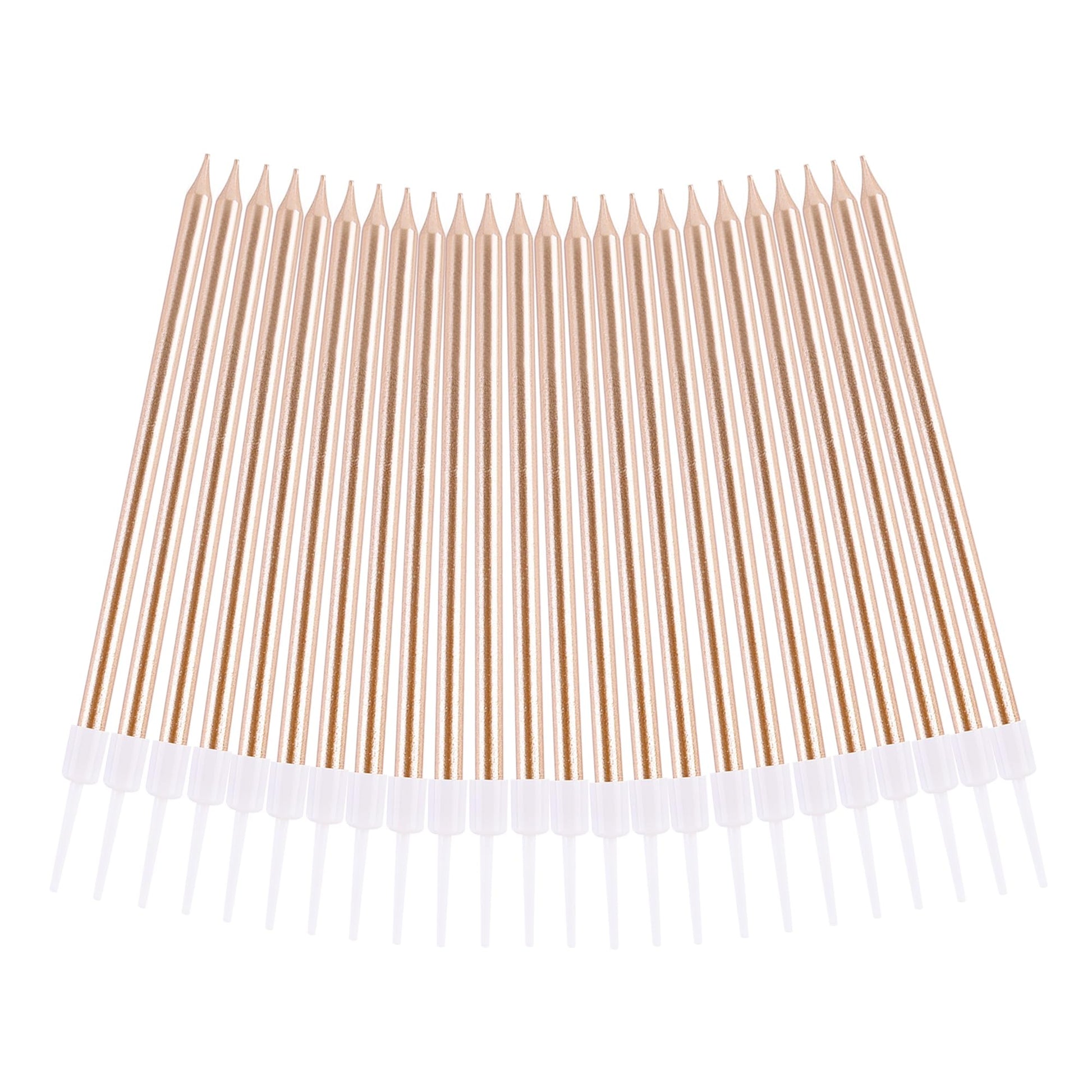 PHD CAKE Champagne Gold Long Thin Metallic Birthday Candles, Cake Candles, Birthday Parties