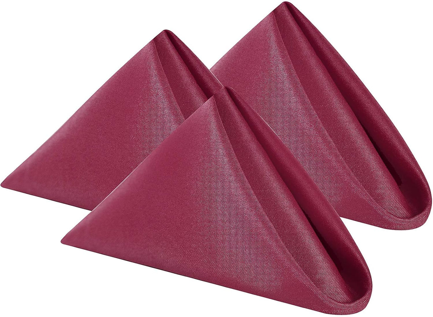 Cloth Napkins 20x20 inch Washable Polyester Dinner Napkins Soft Table Napkins for Wedding Party Dining Banquet(Burgundy,50PCS)