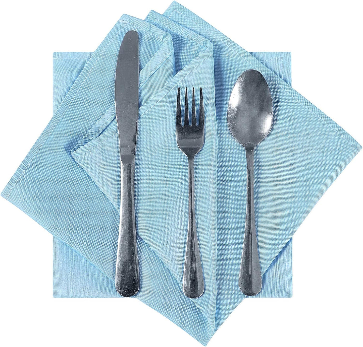 Cloth Napkins 20x20 inch Washable Polyester Dinner Napkins Soft Table Napkins for Wedding Party Dining Banquet(Blue Mist,12PCS)