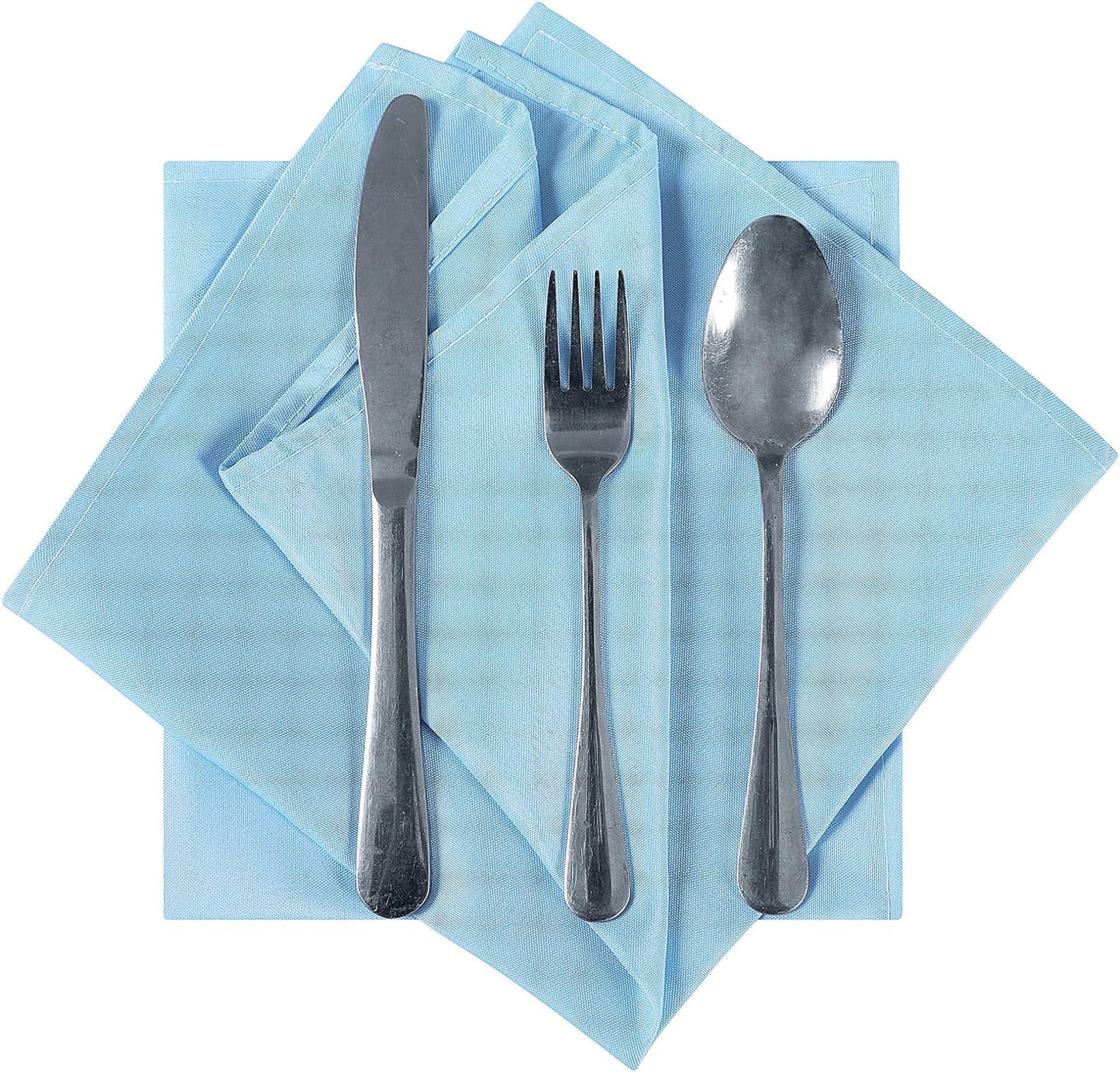 Cloth Napkins 17x17 inch Washable Polyester Dinner Napkins Soft Table Napkins for Wedding Party Dining Banquet(Blue Mist,50PCS)