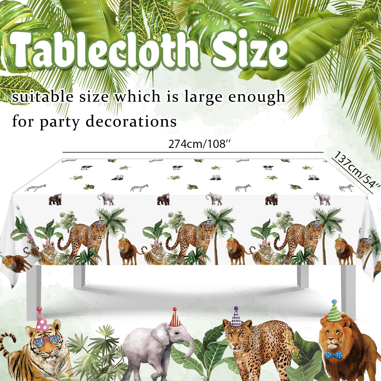 Jungle Theme Safari Birthday Party Decorations, Wild Animal Plates and Napkins for Boy Kids Jungle