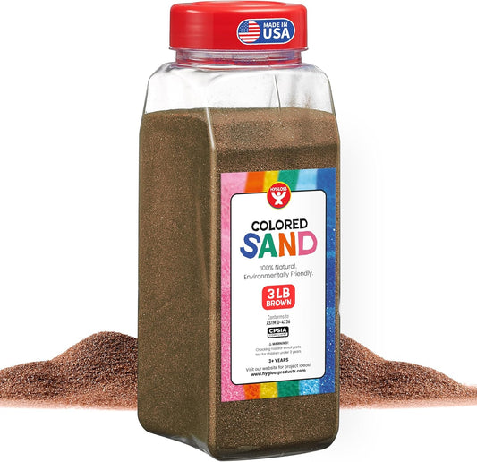 Hygloss Colored Sand for Crafts – 3 lb Bottle, Brown – Vibrant Colorful Fine Sensory Play Sand Art Kits for Kids – Classroom Activities for Children 3 4 5 6 7 8 9 10 11 12 – Safe for Ages 3+