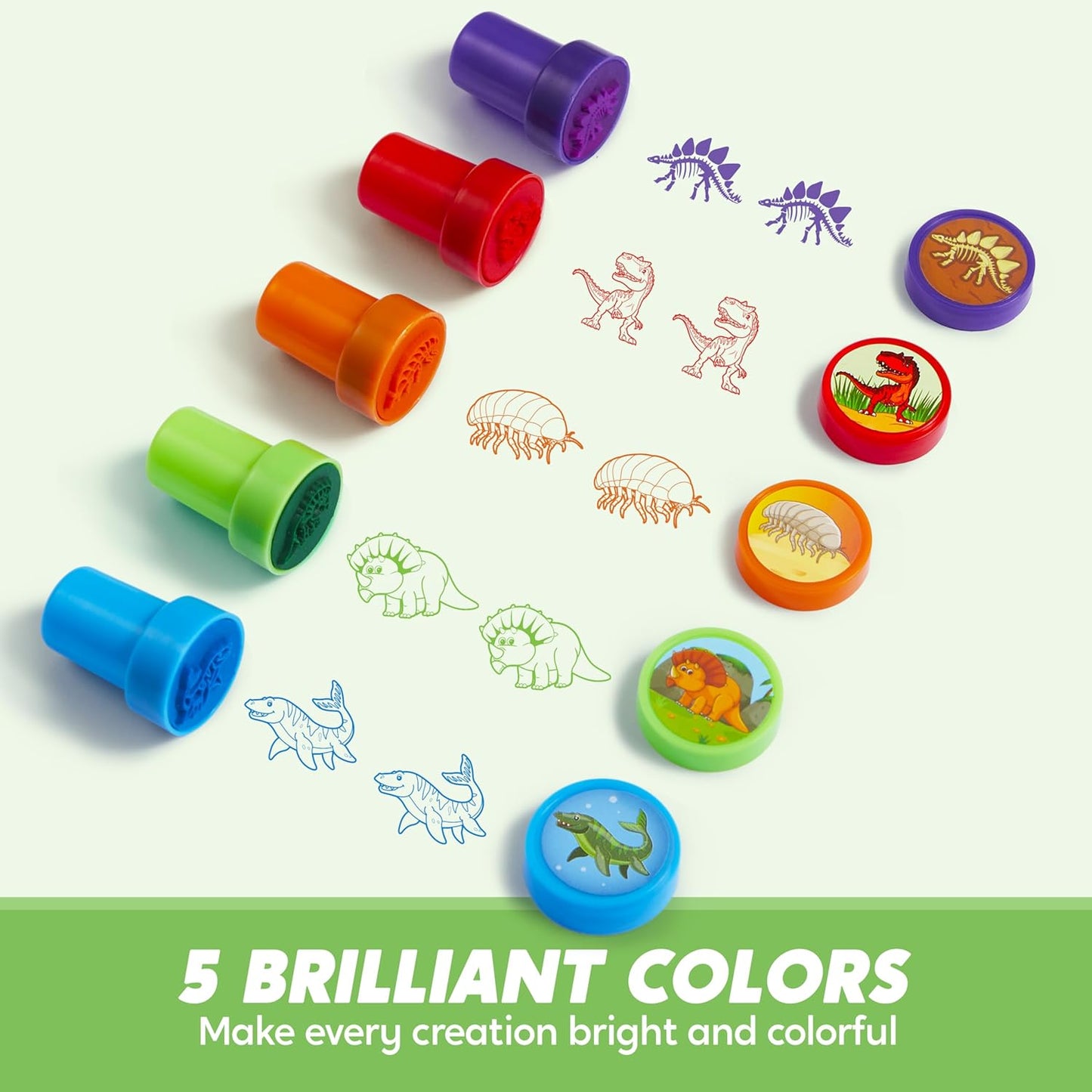 JOYIN 50PCS Dinosaur Stamps for Kids, 50 Different Designs, Fossils, Sea Creatures, Stamps for Dinosaur Party Favors, Easter Egg Stuffers, Halloween, Christmas, Birthday Gifts