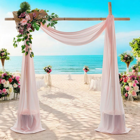 MDS Halloween Chiffon Draping Fabric - 1 Panel, 30" Wide x 30ft Long - Sheer Spooky Arbor & Canopy Drapery for Haunted House Backdrops, Party Ceilings, DIY Costumes & Themed Events - Dusty Rose