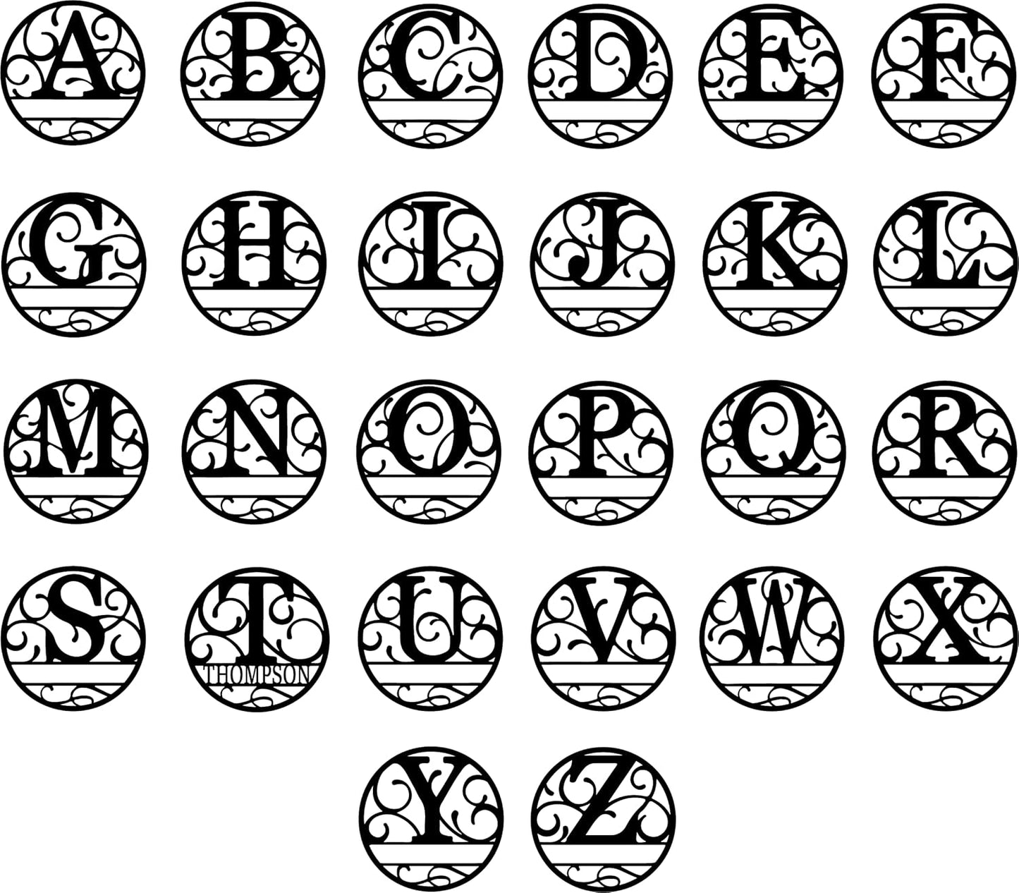 Personalized Metal Name Signs, Split Letter Monogram Wall Decor, Custom Last Name Sign, Family Name Sign for Outdoor, Personalized Wedding Gift, Garden Decor, Metal Wall Art, Housewarming Gift (MonogramDesign_11)