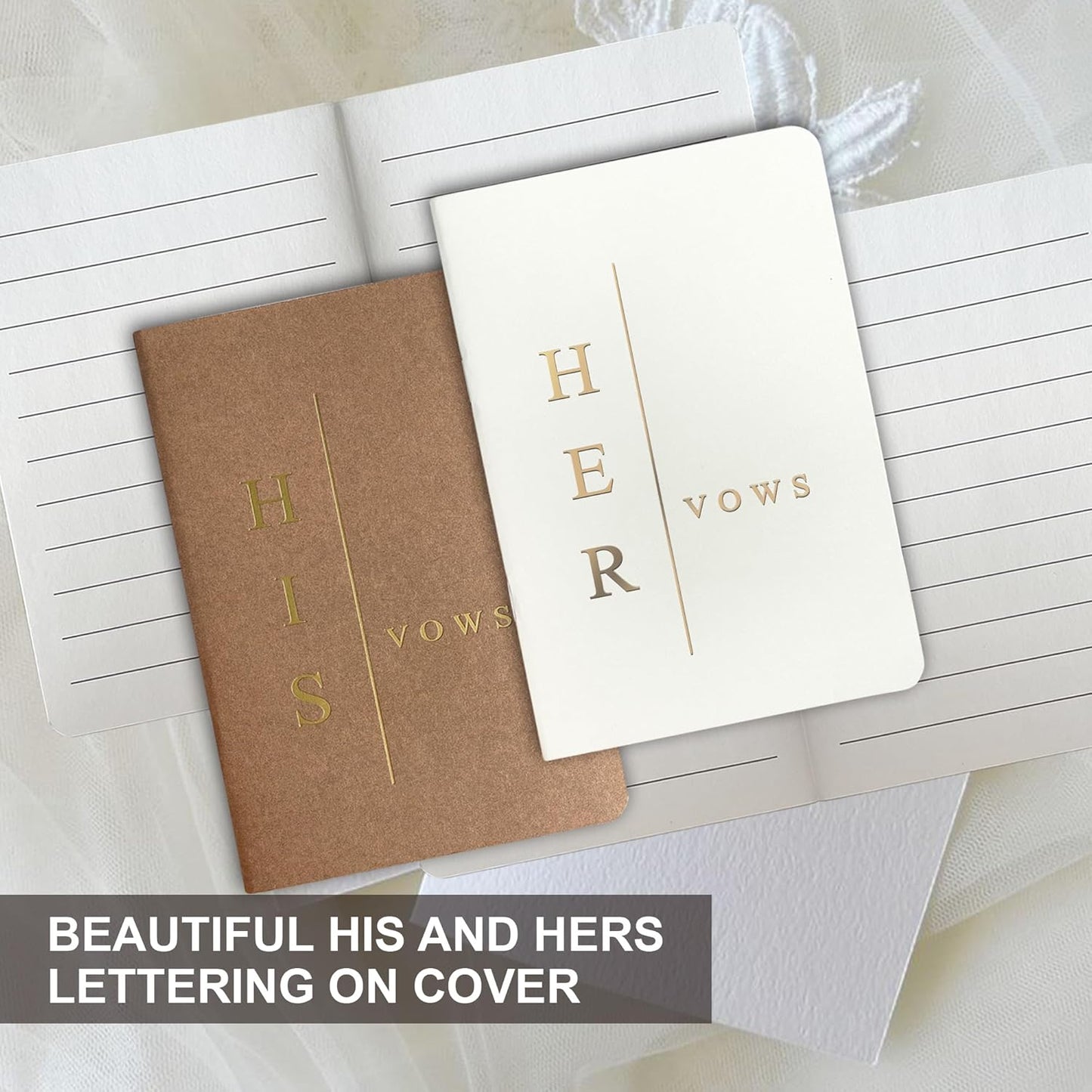 Wedding Vow Books His and Hers, Wedding Registry Gifts Ideas for Bride & Groom,Wedding Essentials
