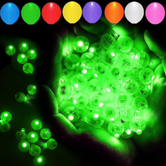 50pcs LED Green Balloon Lights, Round LED Mini Lights for Paper Lantern Balloon Birthday Party Event Indoor Outdoor Wedding Decoration Halloween Christmas Supplies