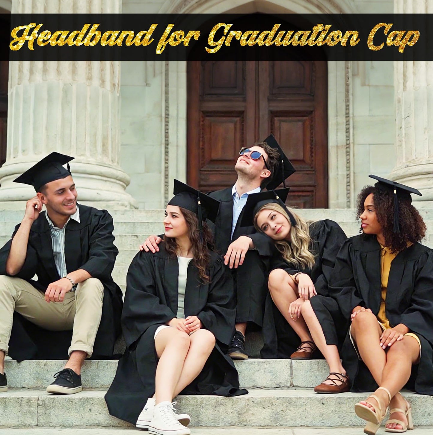 Sofeavo Graduation Cap Headband Insert - Secure Grad Cap Headband for Graduates, Women & Students