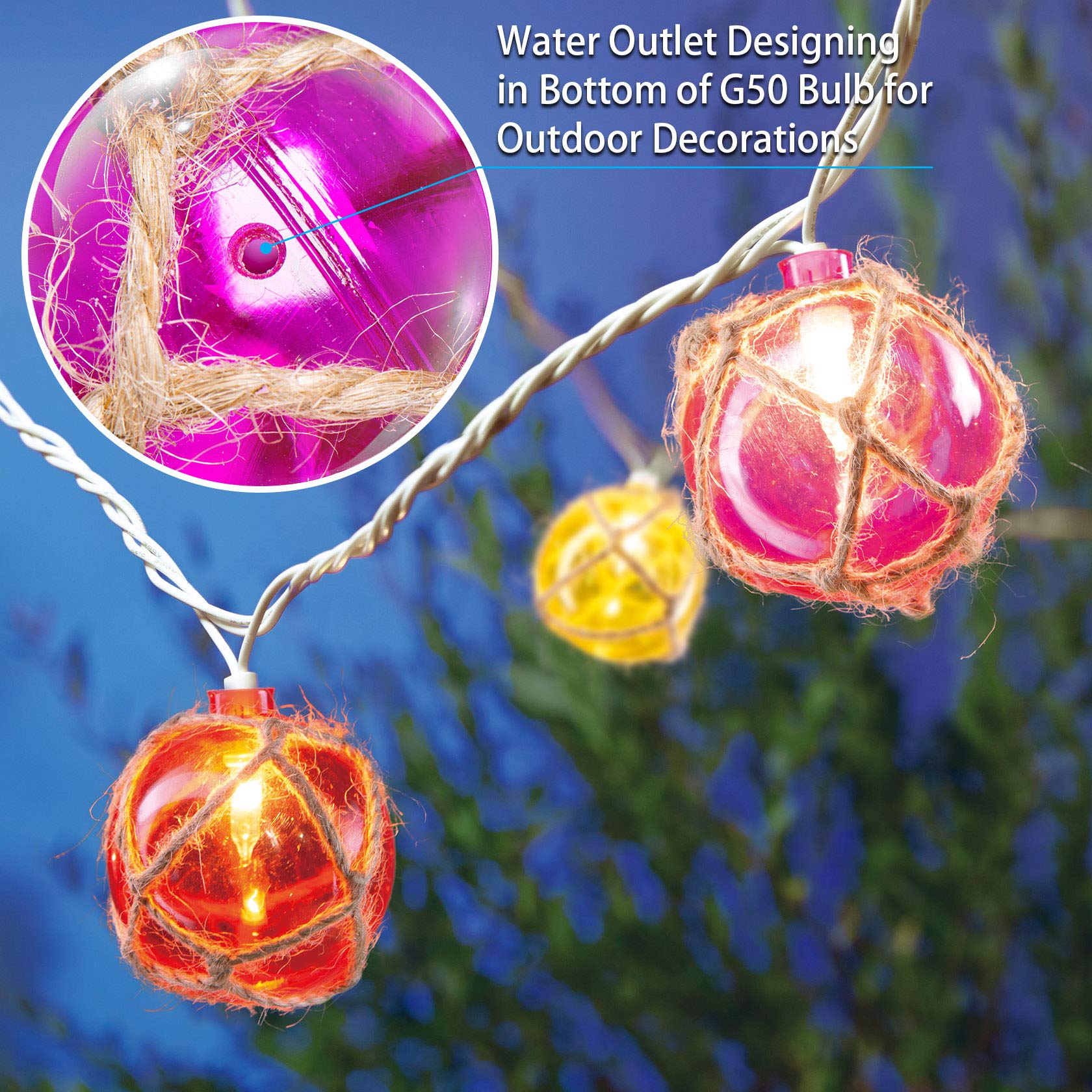 Brillarlights Nautical Fishing Float String Lights, Beach Themed Buoy Lights Set of 10 Multicolor