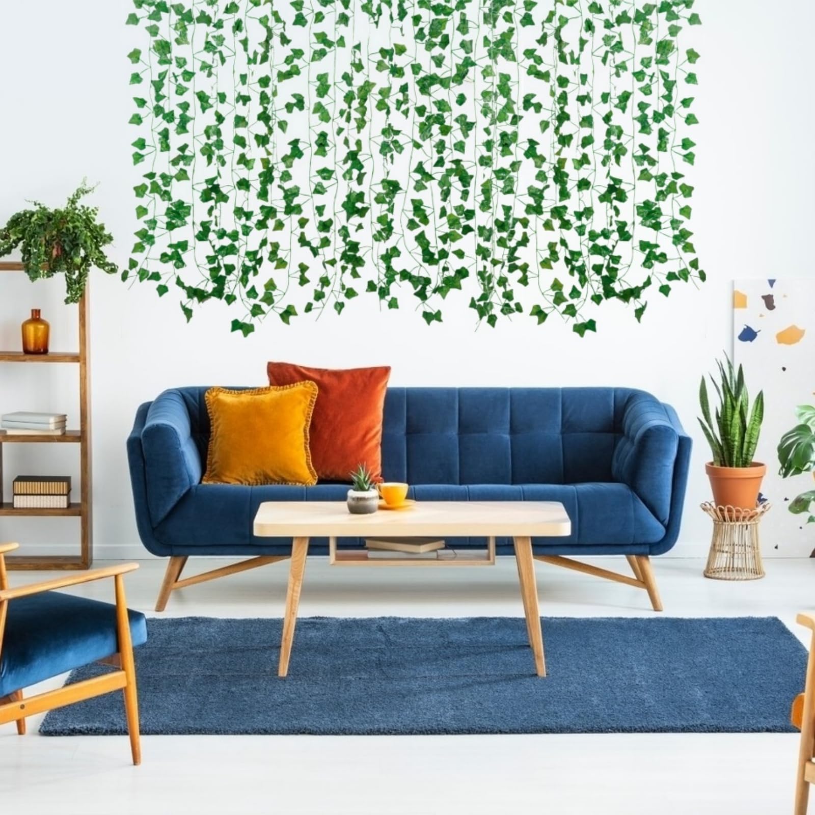 Freyalife Fake Vines for Room Decor(12 Pack 84 Feet) Aesthetic Artificial Plant Ivy Leaves Hanging